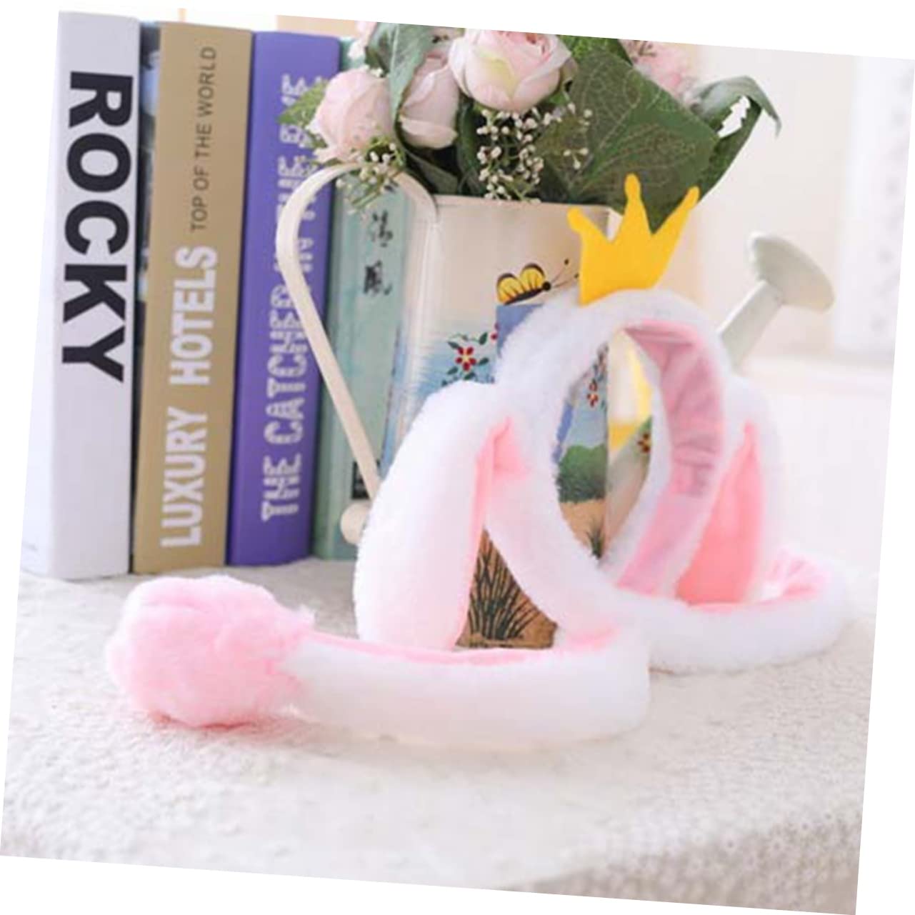 2 Diademas De Peluche Con Orejas Móviles De Animal Para Fiestas Y Eventos.