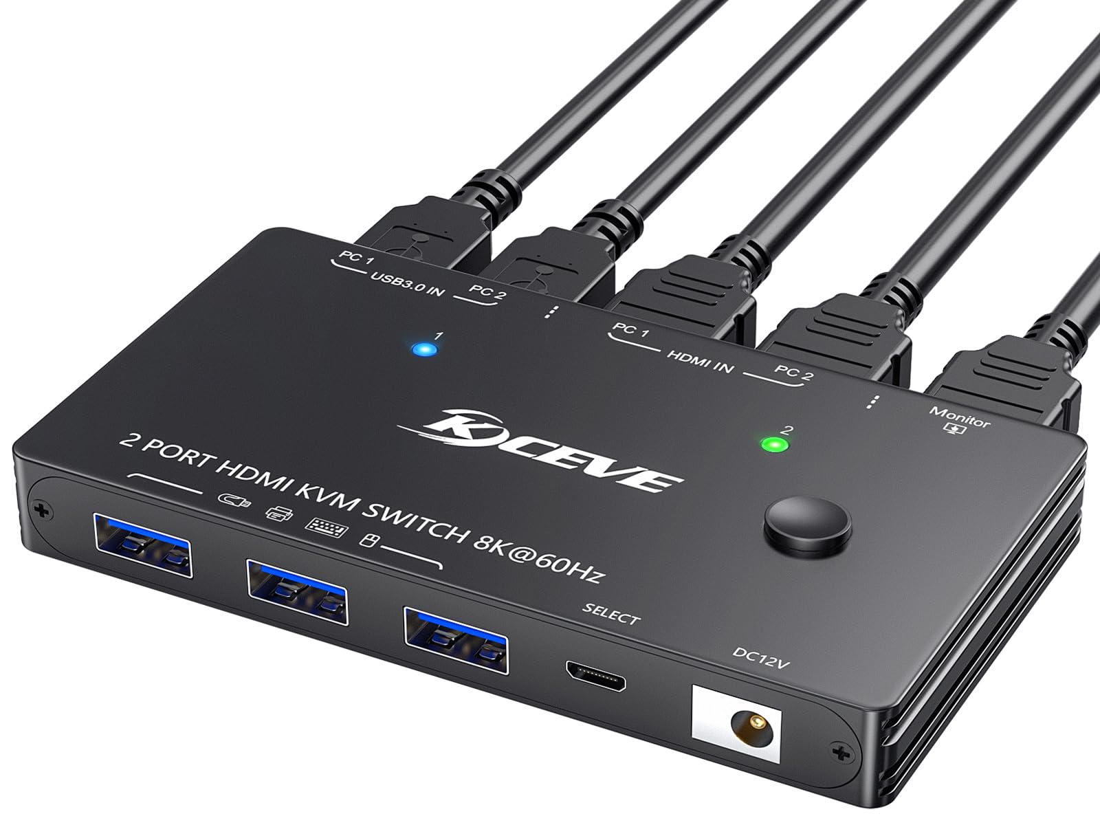 Amazon.com: KCEVE KVM Switch 2 Computer 1 Monitor HDMI, KVM Switch