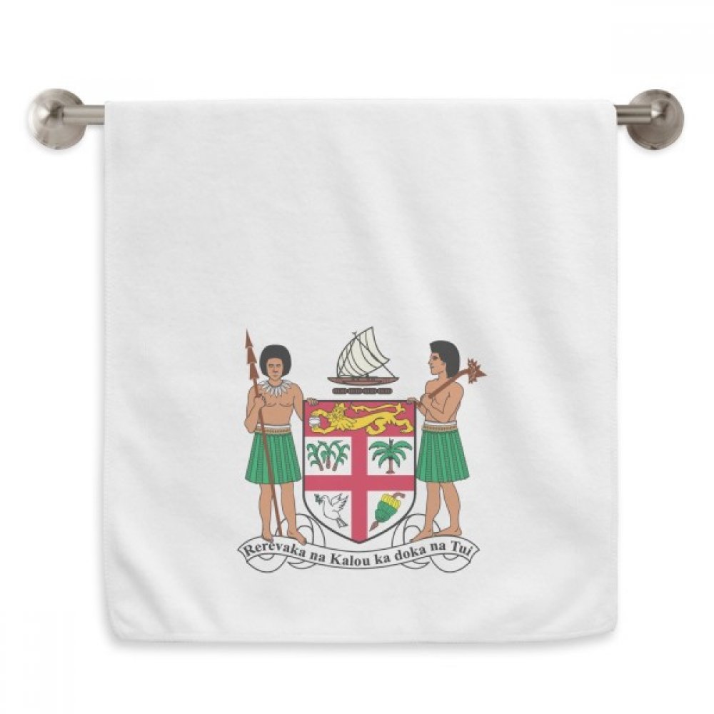 Serviettes moelleuses Fiji Océanie à motif diadème national blanc en taille 13x29