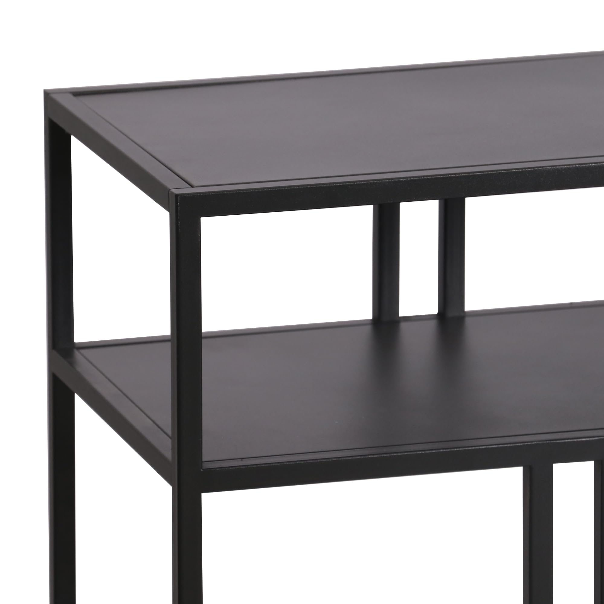 [en.casa] Mueble Recibidor Kumlinge Mueble Entrada Consola Recibidor Mesa Consola con 2 Estantes para Salón Pasillo Dormitorio Resistente Metal 78 x 110 x 30 cm - Negro