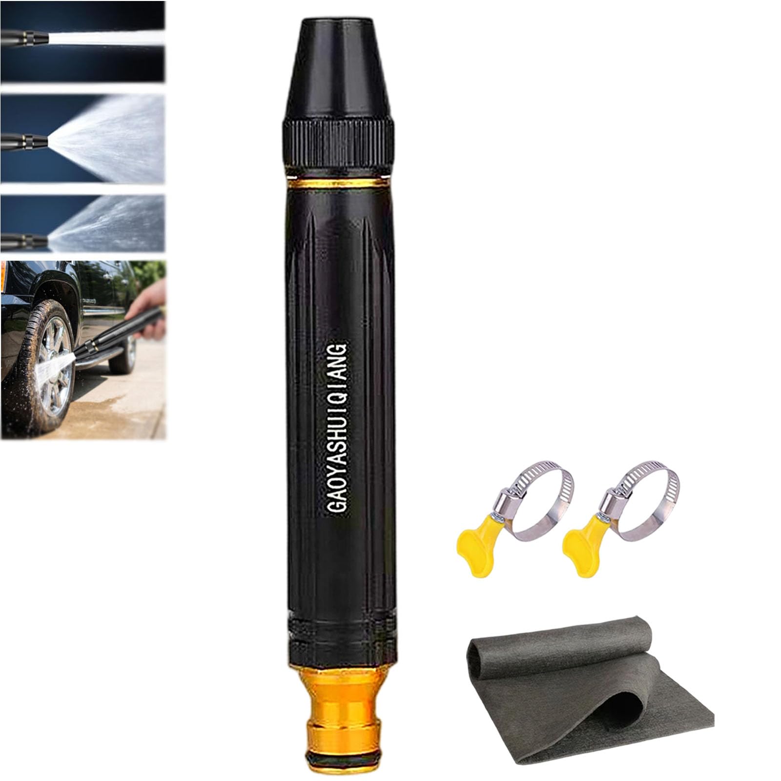 Velura Jetflow Cannon Pro, Garden Hose Pressure Booster, Home High-Pressure Car Wash Water Gun with Booster Nozzle and Hose, 3 Spray Modes for Watering Plants, Cleaning, and Car Washing (1)