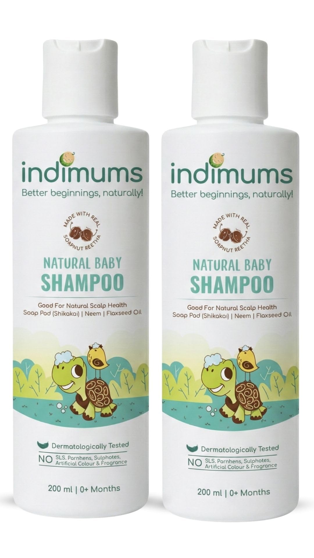 The Indi Mums Reetha-Shikakai Natural Baby Shampoo - Promotes Healthy Scalp & Hair, Gentle, Tear-free, Easy-to-Wash & Moisturising, 0 months+ (2X 200 ML)400 ML-image-32