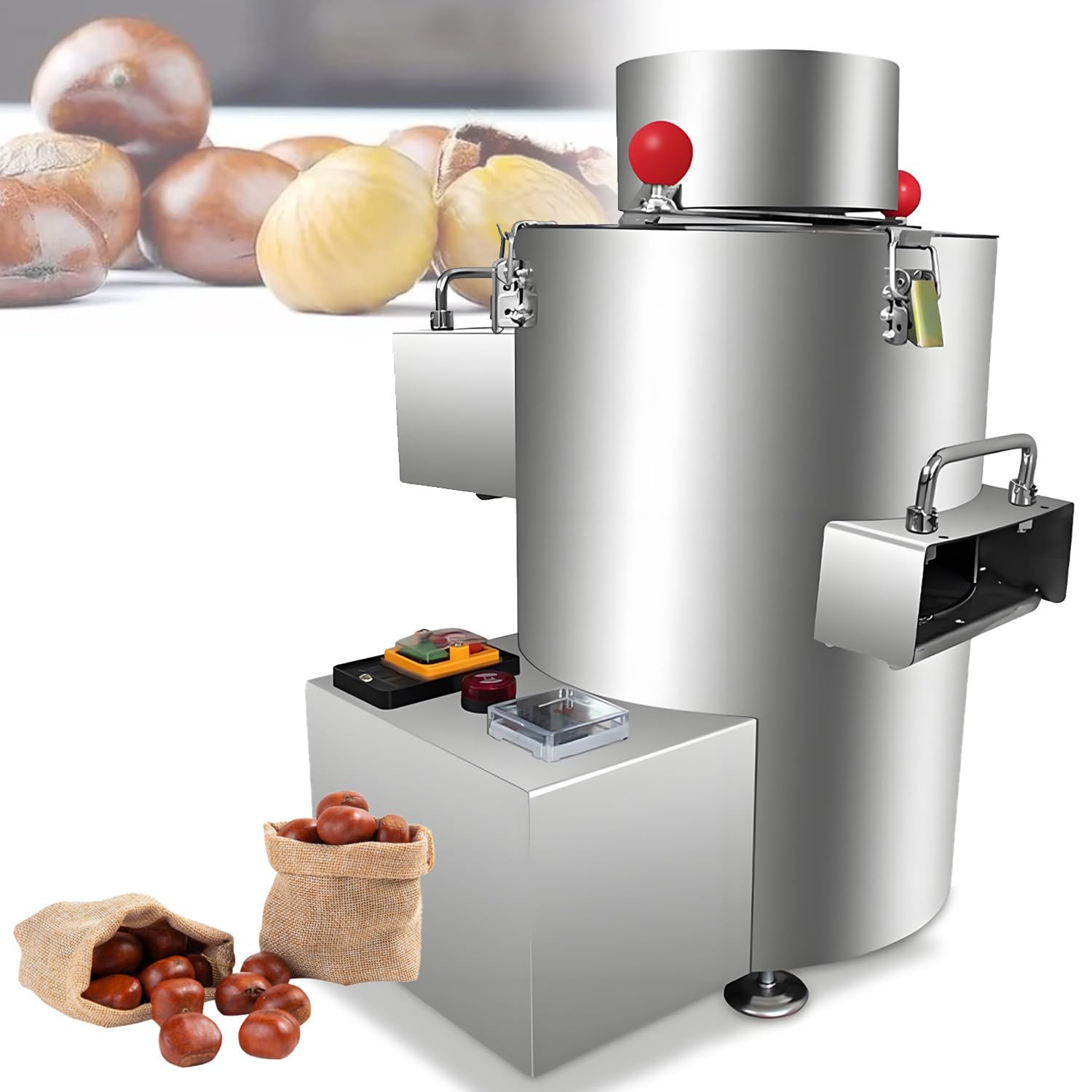 Pelapatate automatico professionale per castagne,pelapatate elettrico da 220V,lama in acciaio inossidabile,alta efficienza senza danneggiare le castagne per sbucciare rapidamente le castagne 12knives