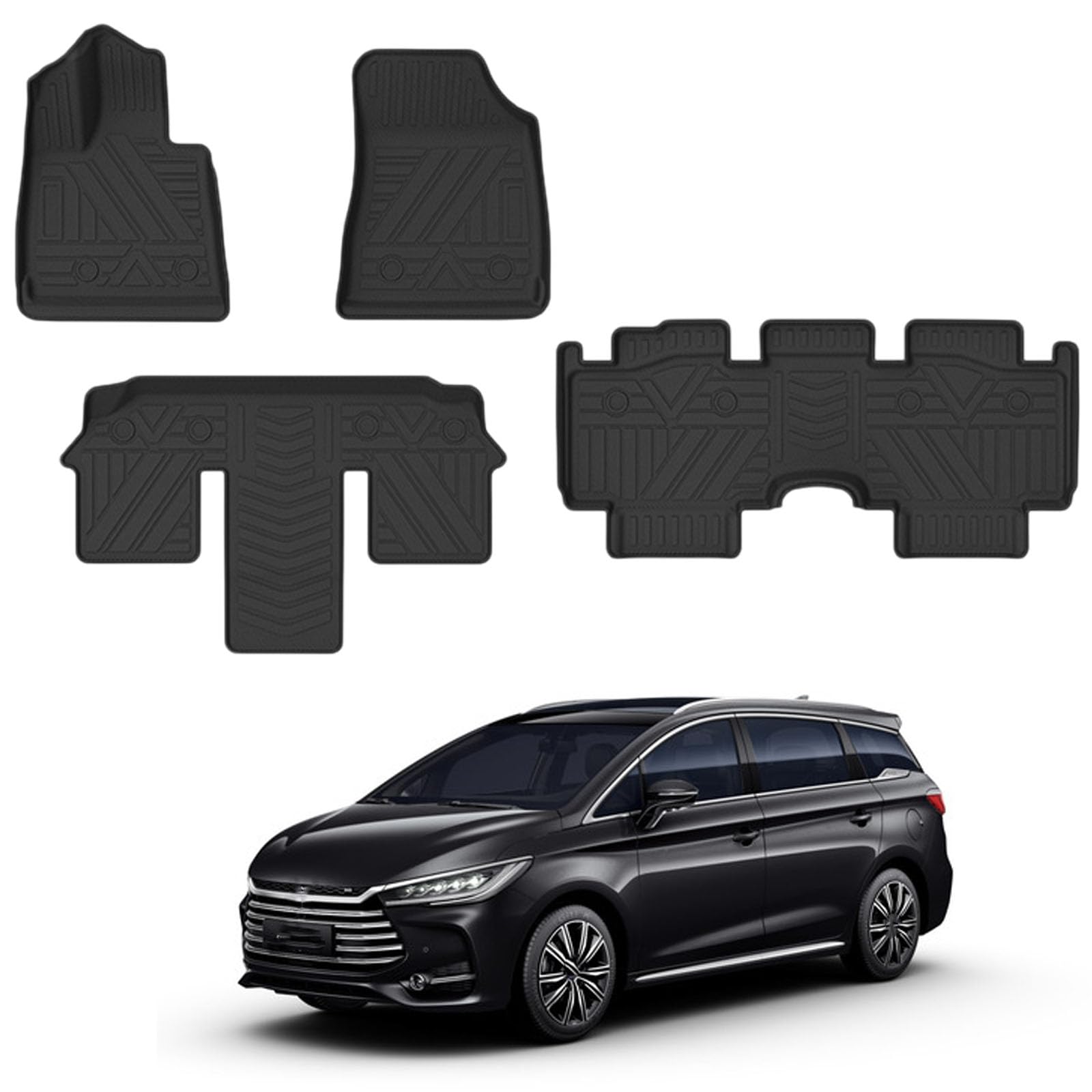 PAPEP Floor Mats for BYD Song MAX 6-seater gasoline-powered manual transmission 2017-2021 RHD