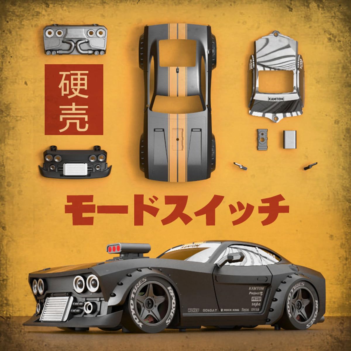 Skala 1/32 2,4G 4WD RC Drift Car z reflektorami LED (wersja RTR/czarny)