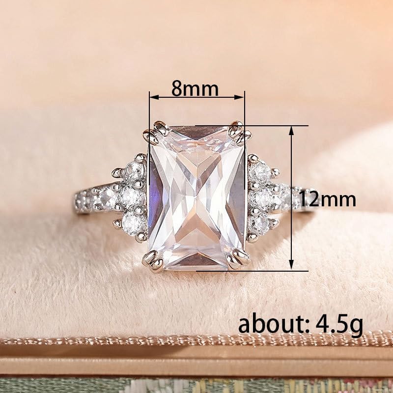 4-Prong Geometric Square Ring for Women – Gold Plated Band, Classic Dainty Statement Jewelry Gift for Her, Birthday & Anniversary Present for Wife, Best Friend or Sister image 4