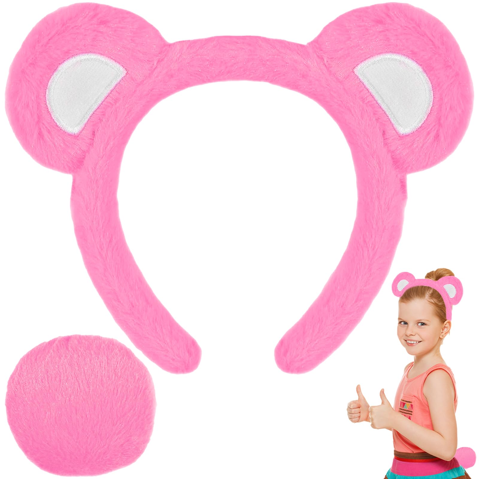 Btanadi Bear Ears Headband and Tail Costume, Cute Bear Costume Accessories for Kids & Adults, World Book Day Fancy Dress