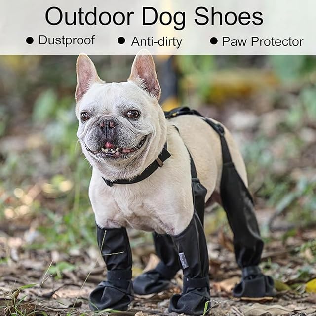 Foto 6 de 8 de Quystetes Zapatos Suaves de Bulldog FrancéS Talla M, Botas Impermeables Ajustables para Perros