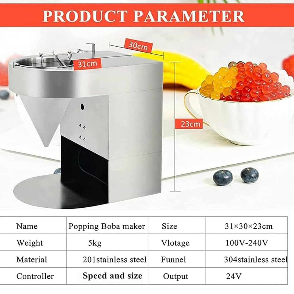 Amazon.co.jp: バブルミルクティーボール製造機、50kg/hタピオカパール