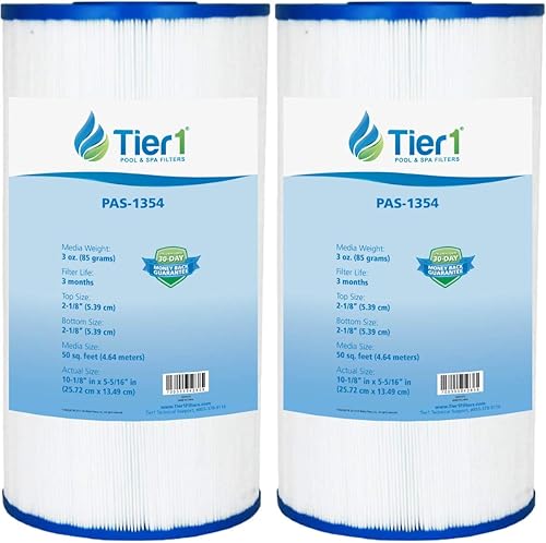 Tier1 Cartucho de filtro para piscina y spa, paquete de 2  Reemplazo para Leisure Bay, 817-0014 R173584, Dynasty Spas, Pleatco PLBS50, Filbur