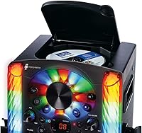 Vista 10 de Singing Machine SML625BTBKD Karaoke Machine, Portable Bluetooth CD+G Karaoke System, Black