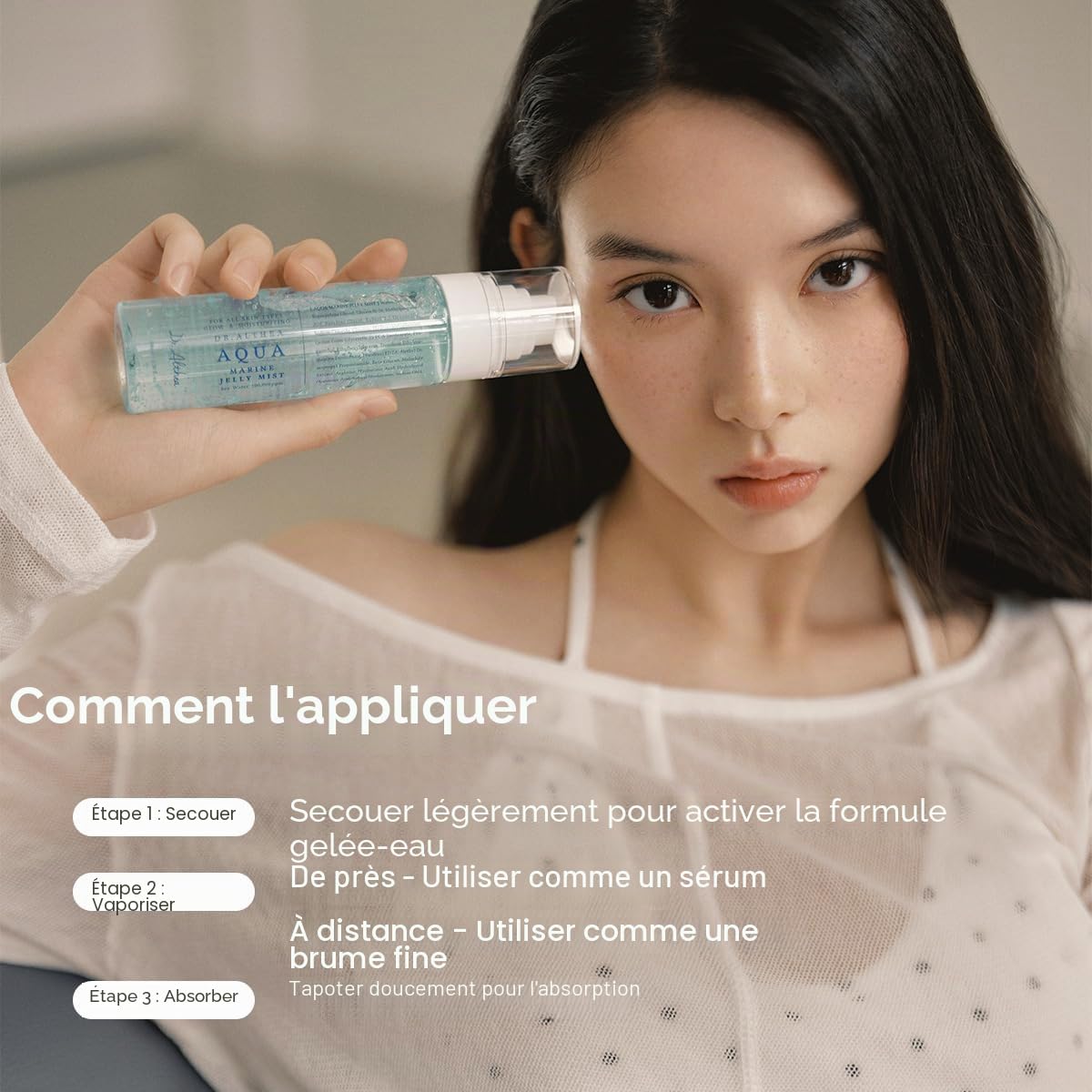 Dr.Althea Aqua Marine Jelly Mist | Brume Hydratante Visage Ultra-Fine | Sérum au PDRN et Triple Acide Hyaluronique pour un Éclat Naturel | Soin Coréen Vegan, 100 ml