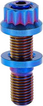 1 Set Titanium Exhaust Manifold Bolt M10x45mm Pitch 1.25 Exhaust Manifold Stud Kit Screws Nuts Washers Baked Blue