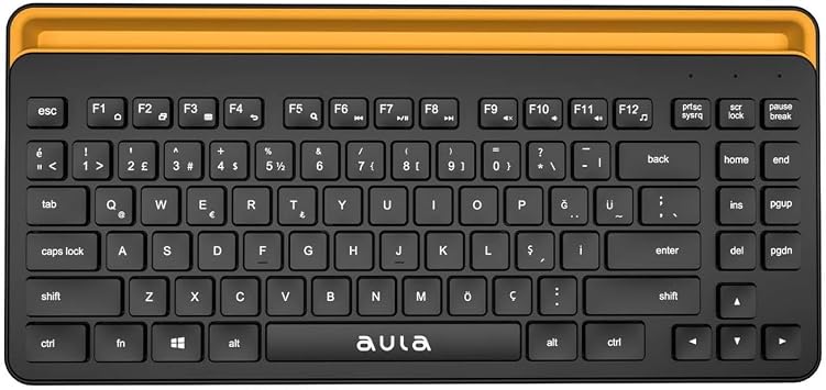 Aula AWK310 Bluetooth 4.0 Wireless Phone TKL Turkish Q Keyboard with Tablet Stand
