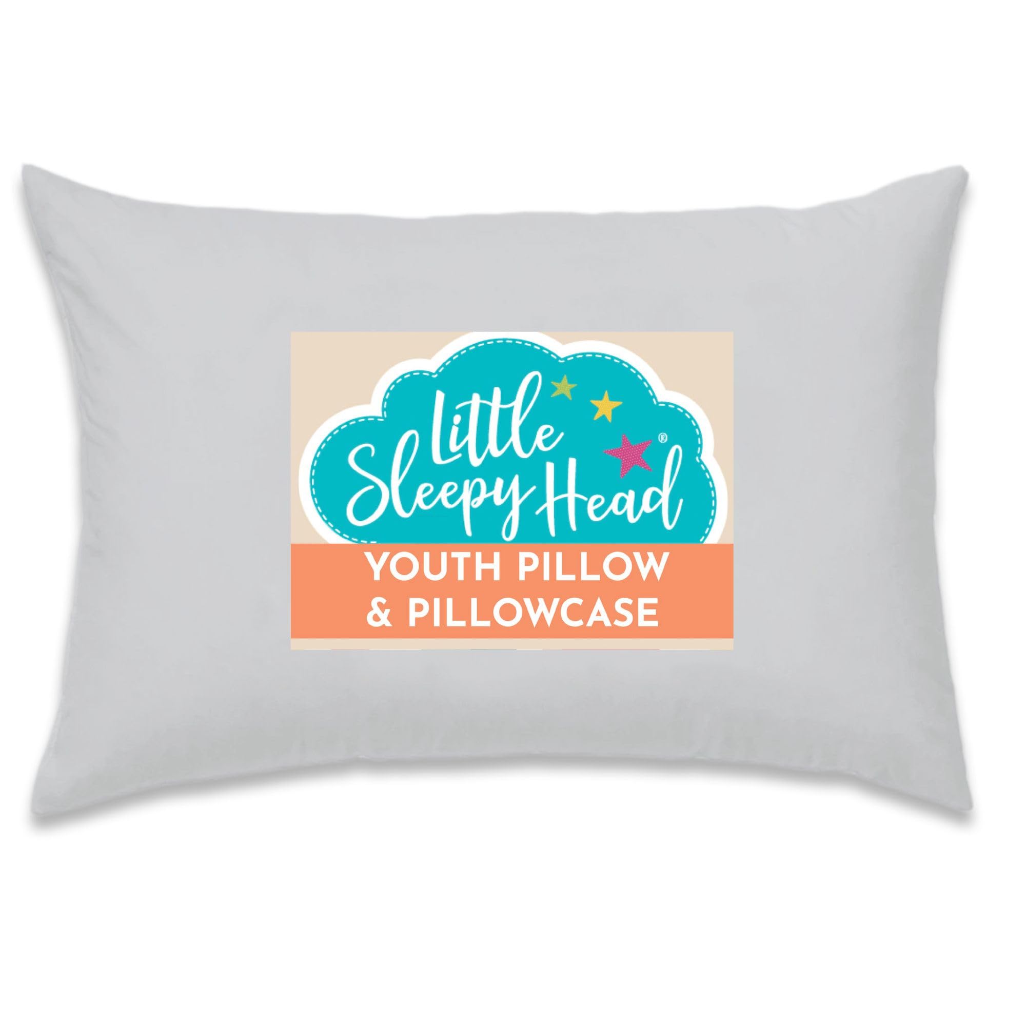 Little Sleepy Head Youth Pillow with Pillowcase 16x22, Soft Jumbo Toddler Pillow & Hypoallergenic Pillowcase - Best Kids Pillows for Sleeping, Perfect