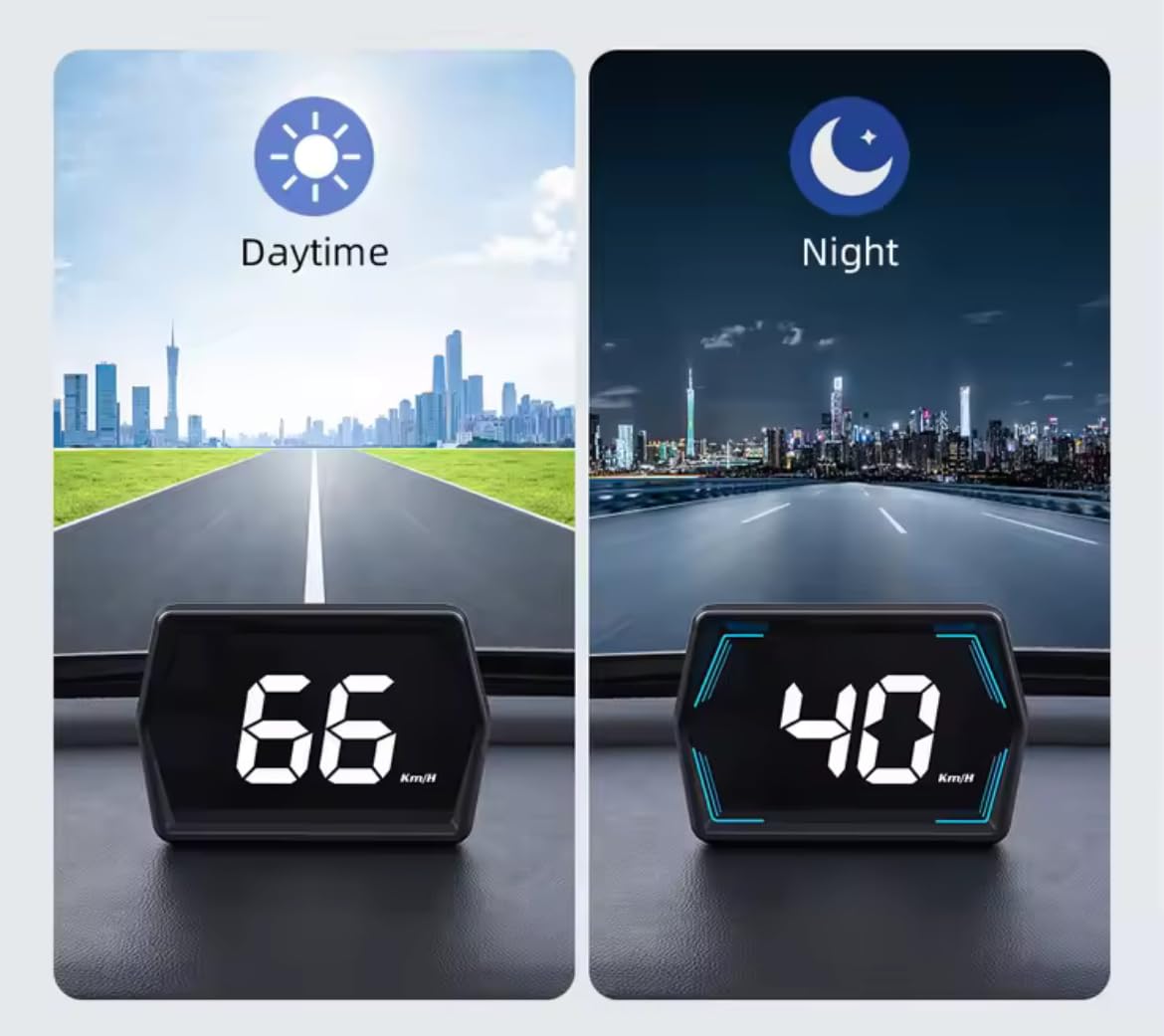 HUD universel pour voiture Affichage tête haute universel compteur vitesse numérique limiteur de vitesse numérique HUD GPS KMH LIMITEUR VITESSE ALARME DE SURVITESSE avertisseur de vitesse