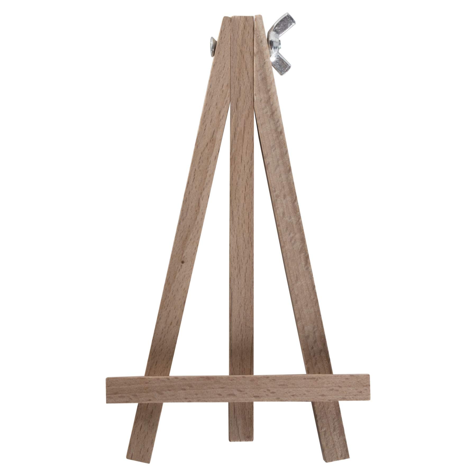 WooDeeDoo (6 Pcs.) Mini Wooden Table Top Easel | 15 cm | Solid Beech Wood Desk Art Canvas Display Stand for Name Wedding Cards Pictures Photos Crafts up to A5