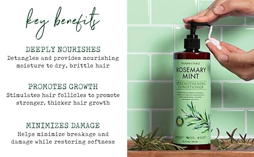 Pharm To Table Rosemary & Mint Conditioner For Men And Women, Invigorates The Scalp, Moisturizes Dry And Damaged Hair thumb #4