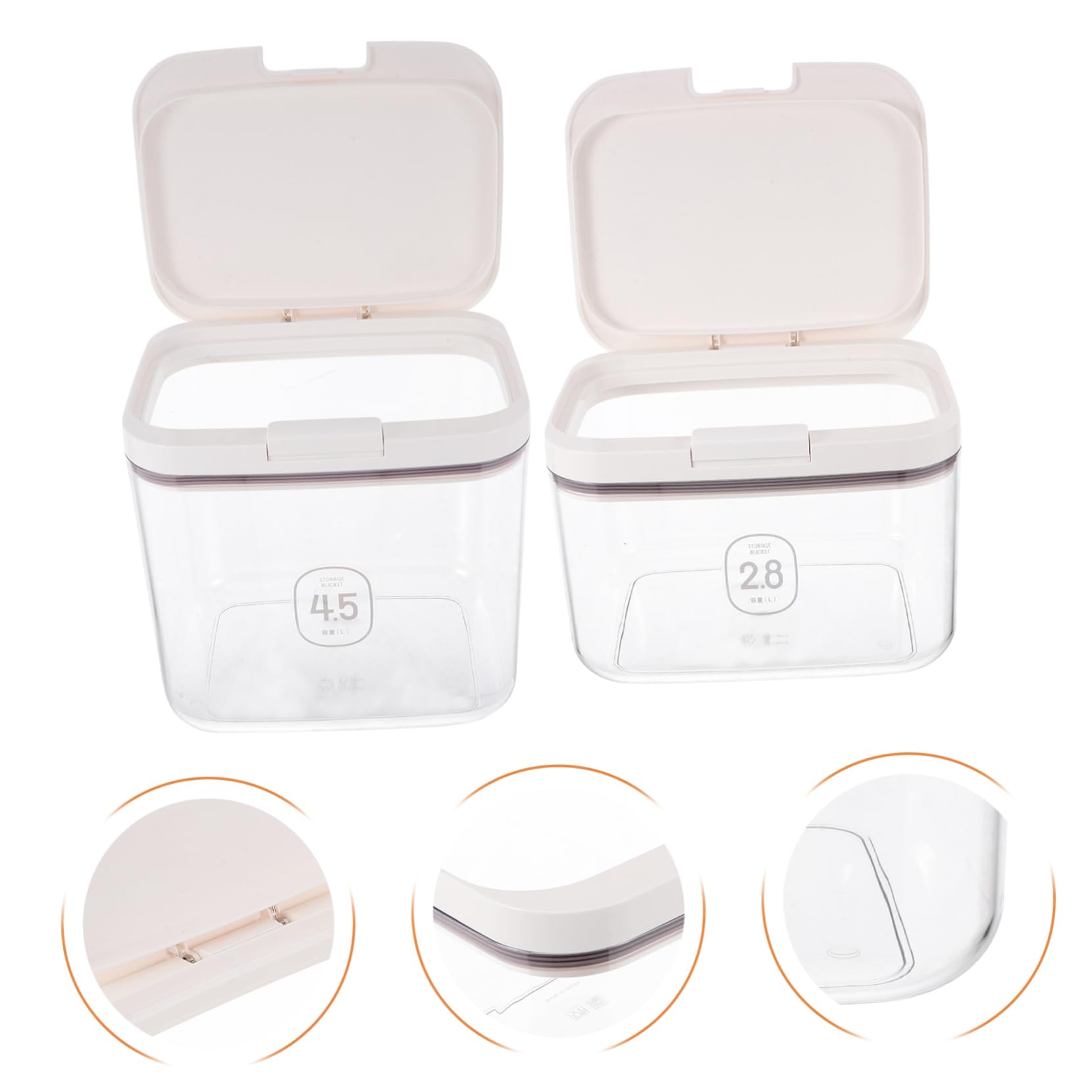 Contenitori Ermetici per Riso e Polvere 2 Pezzi in Abs Misurino per Cucina e Dispensa, Contenitori Versatili dal Design Moderno e Salvaspazio