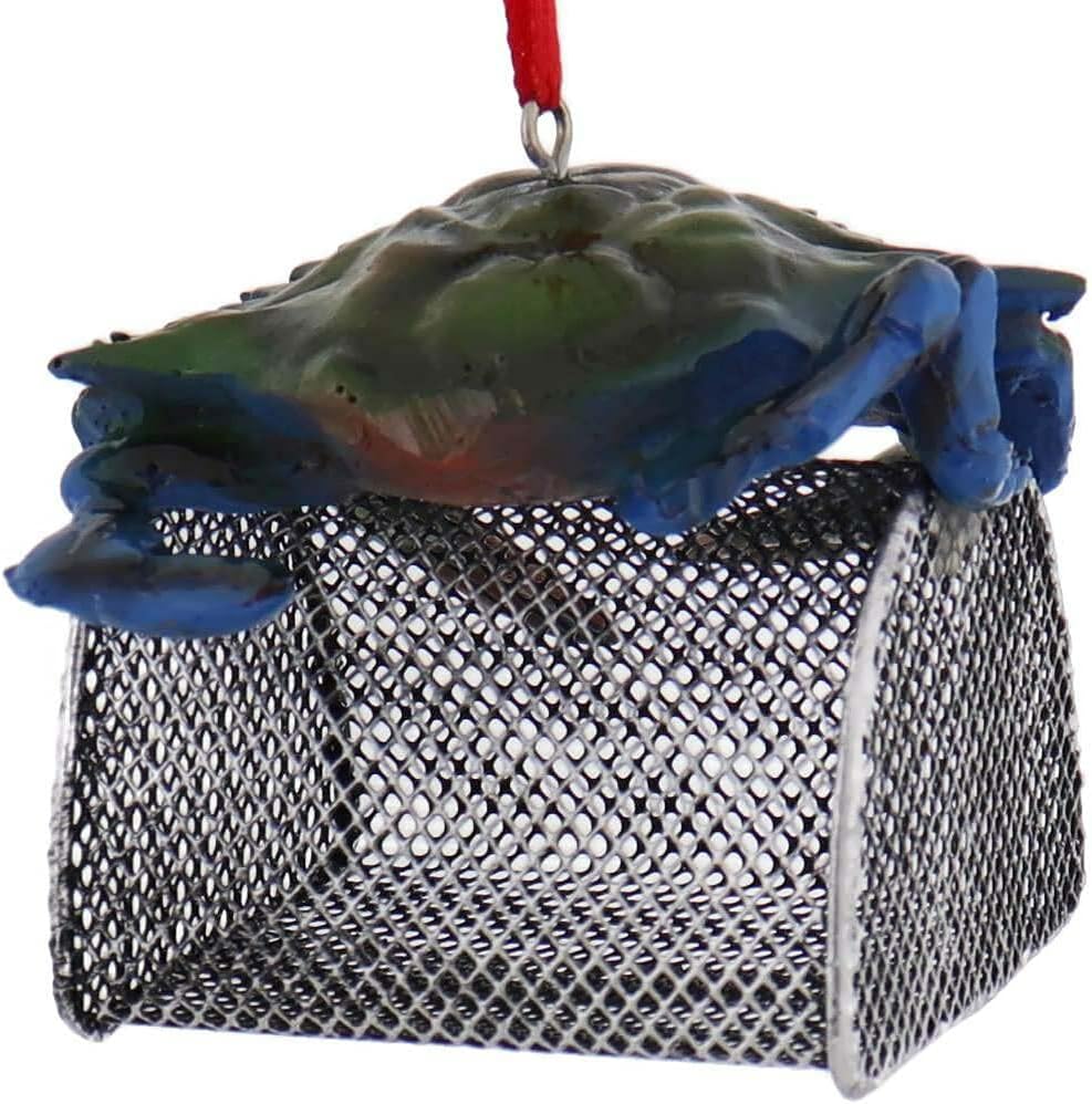 Kurt Adler Blue Crab with Wire Cage Ornament