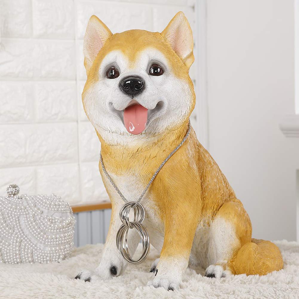 Hund Statue Modell, Akita Shiba Inu Hund Skulptur Harzmodell Bemalt Dekoratives Handwerk Heimdekoration Neuheit Desktop Geschenk
