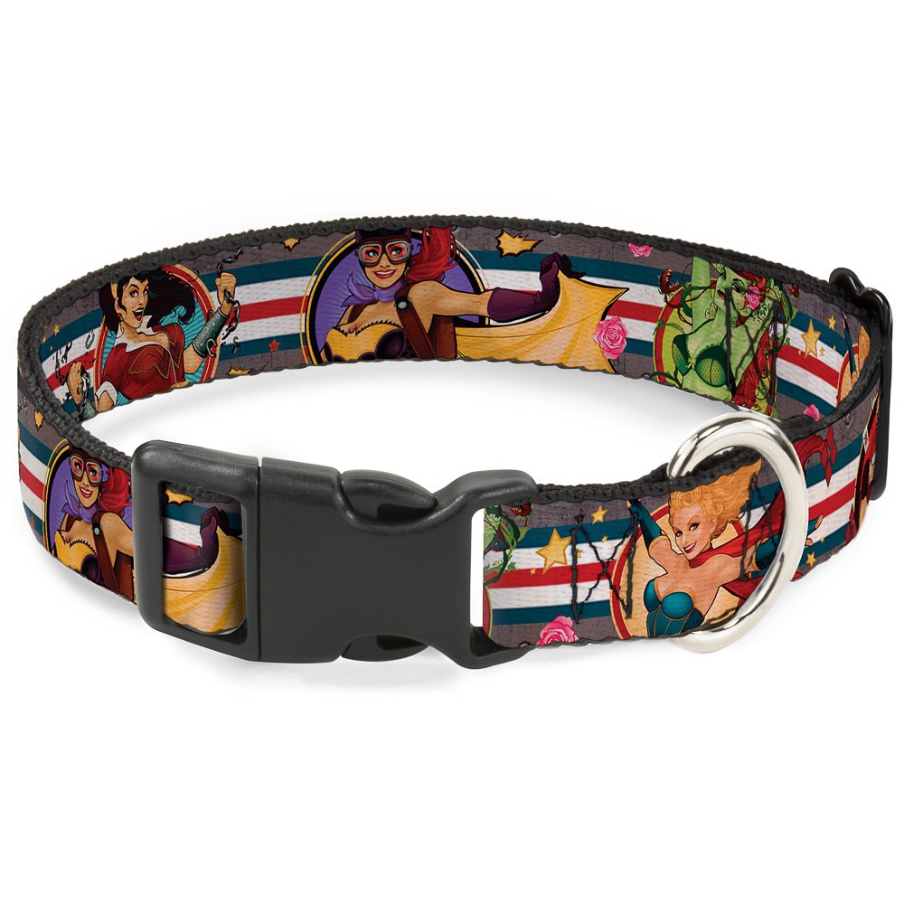 Buckle-DownDc Bombshell PinUp Girls Plastic Clip Collar, Large/38cm - 70cm