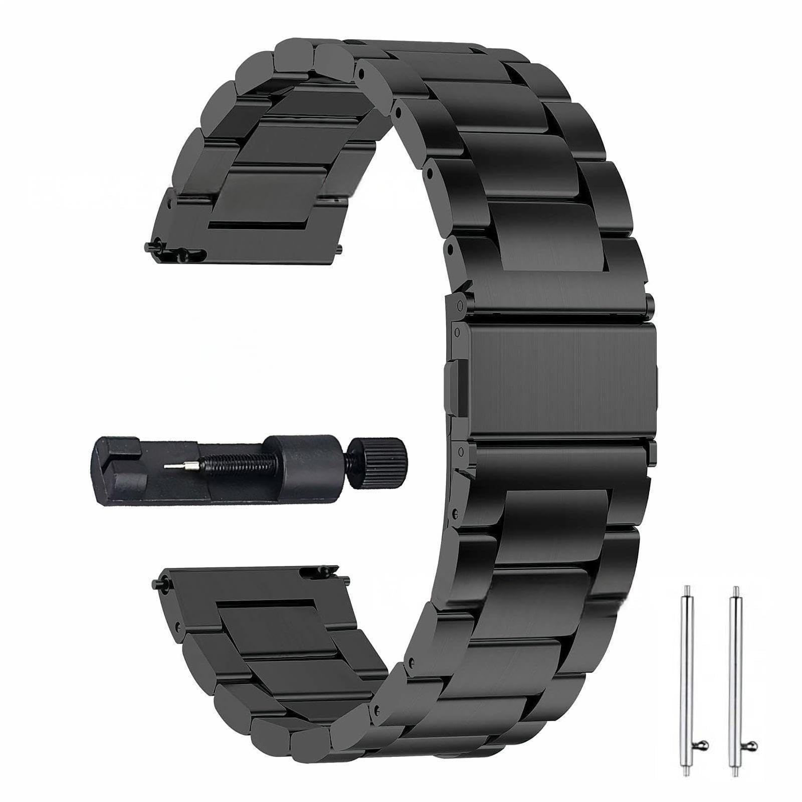 20mm Band for Amazfit Bip U/U Pro/S/S Lite/1S/3 Pro/GTR 42mm Metal Stainless Steel Replacement Wrist Watch Band for Amazfit GTS 4/2 Mini/3/2e/Pop Pro/Active 2