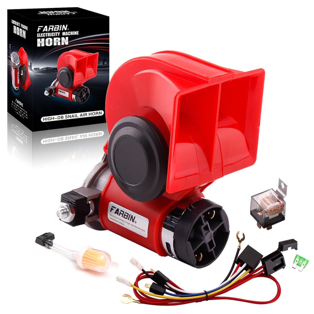FARBIN 12V Air Horn Kit with Relay for Truck, Car, Motorbike, Golf Cart, Boat CRV Jeeps