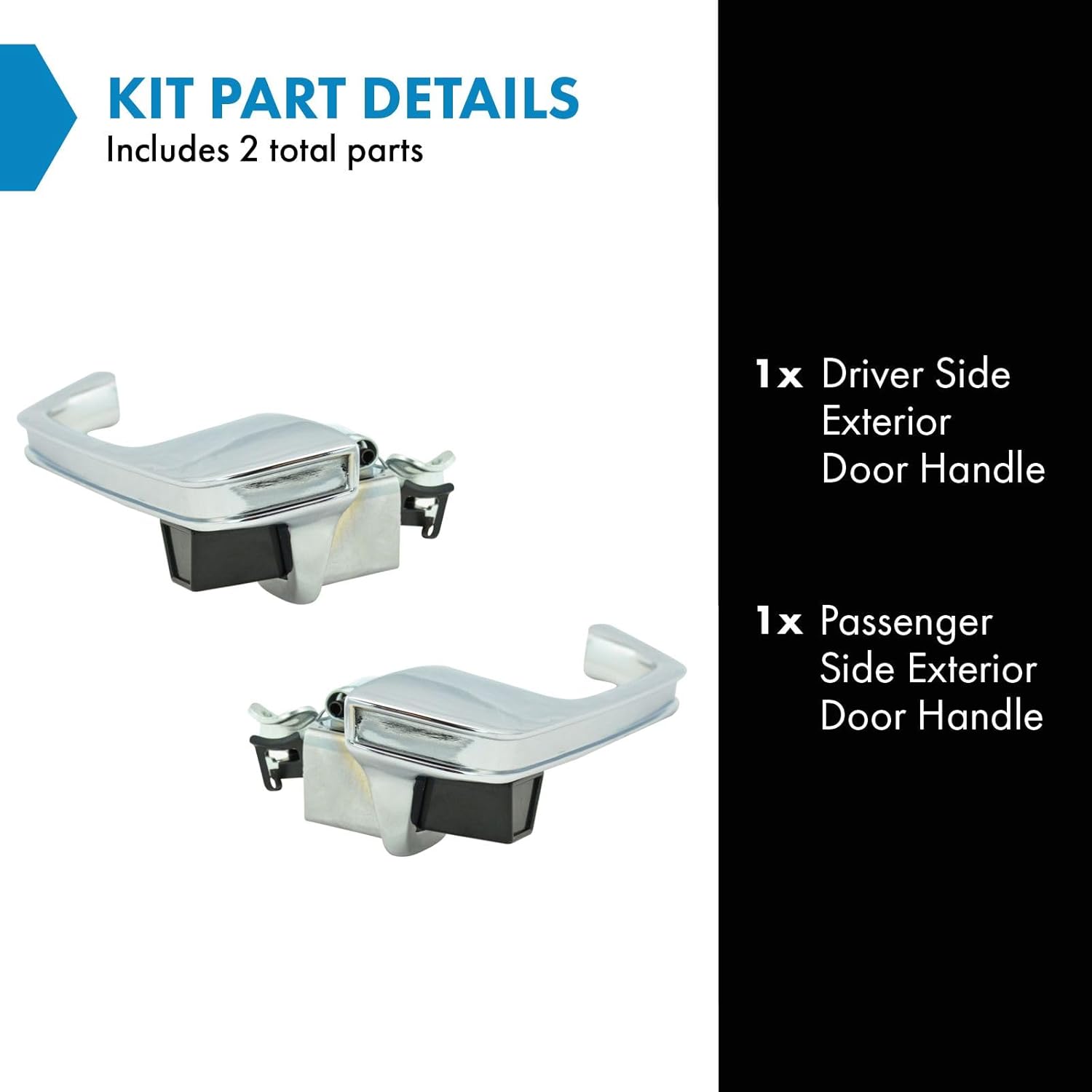 TRQ Left and Right Exterior Door Handle Set Drivers Side Compatible with 73-91 Chevrolet GMC