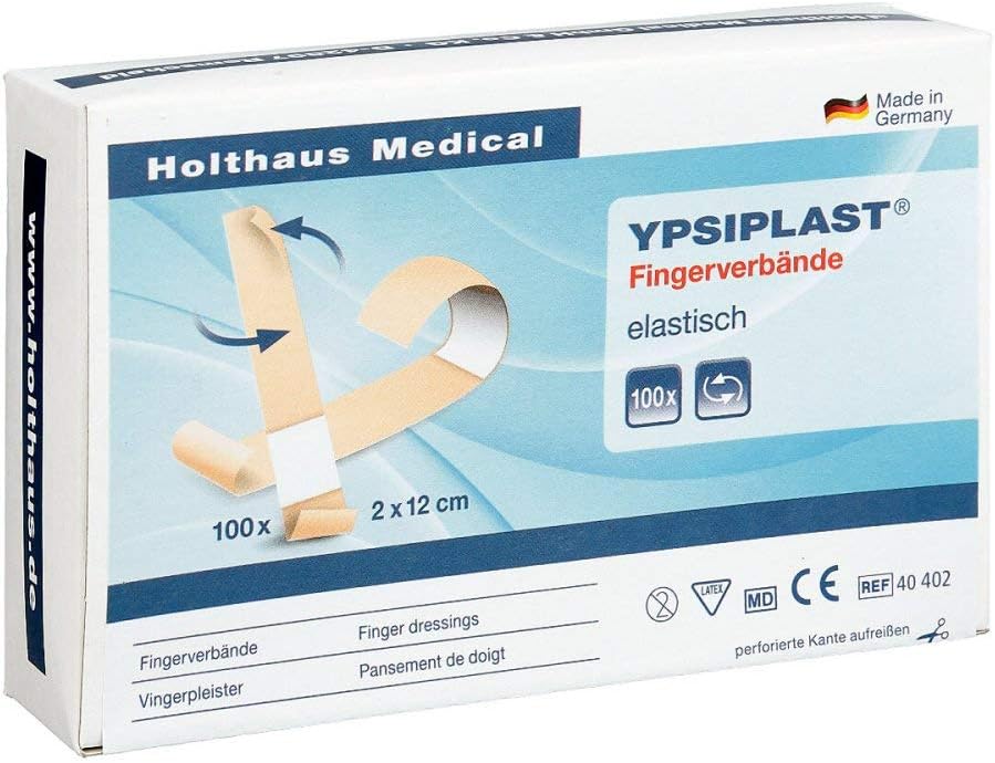 YPSIPLAST Elastic Finger Plasters, Light Skin Coloured, 2 x 12 cm (Pack of 100)