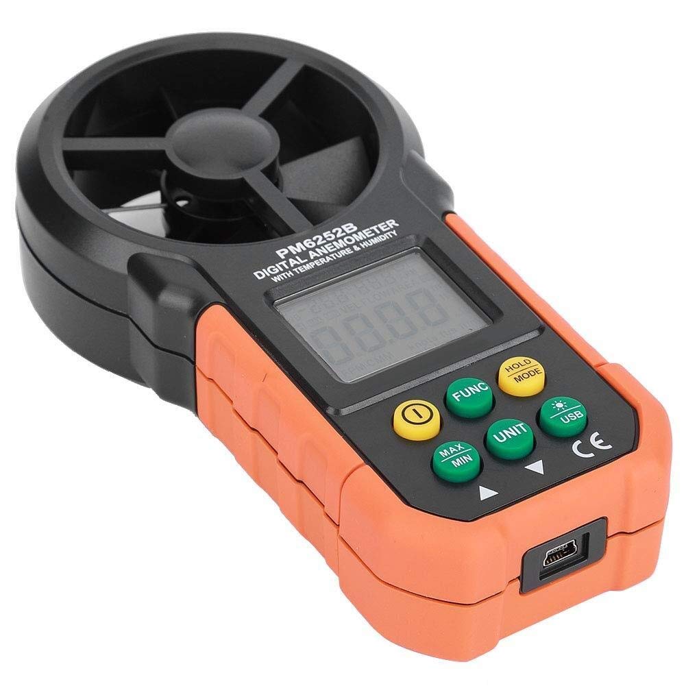 JJJ Medidor de Mano de Alta precisión con anemómetro Medidor de Velocidad del Viento Digital Probador para la recolección de Datos del Tiempo Navegación al Aire Libre de navegación de navegación con