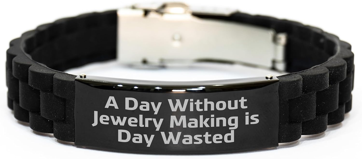 Gifts from Friends for Jewelry Making Enthusiasts, A Day Without Jewelry Making Is Day Wasted, Glide lock Clasp Bracelet for Christmas, Adjustable and Durable