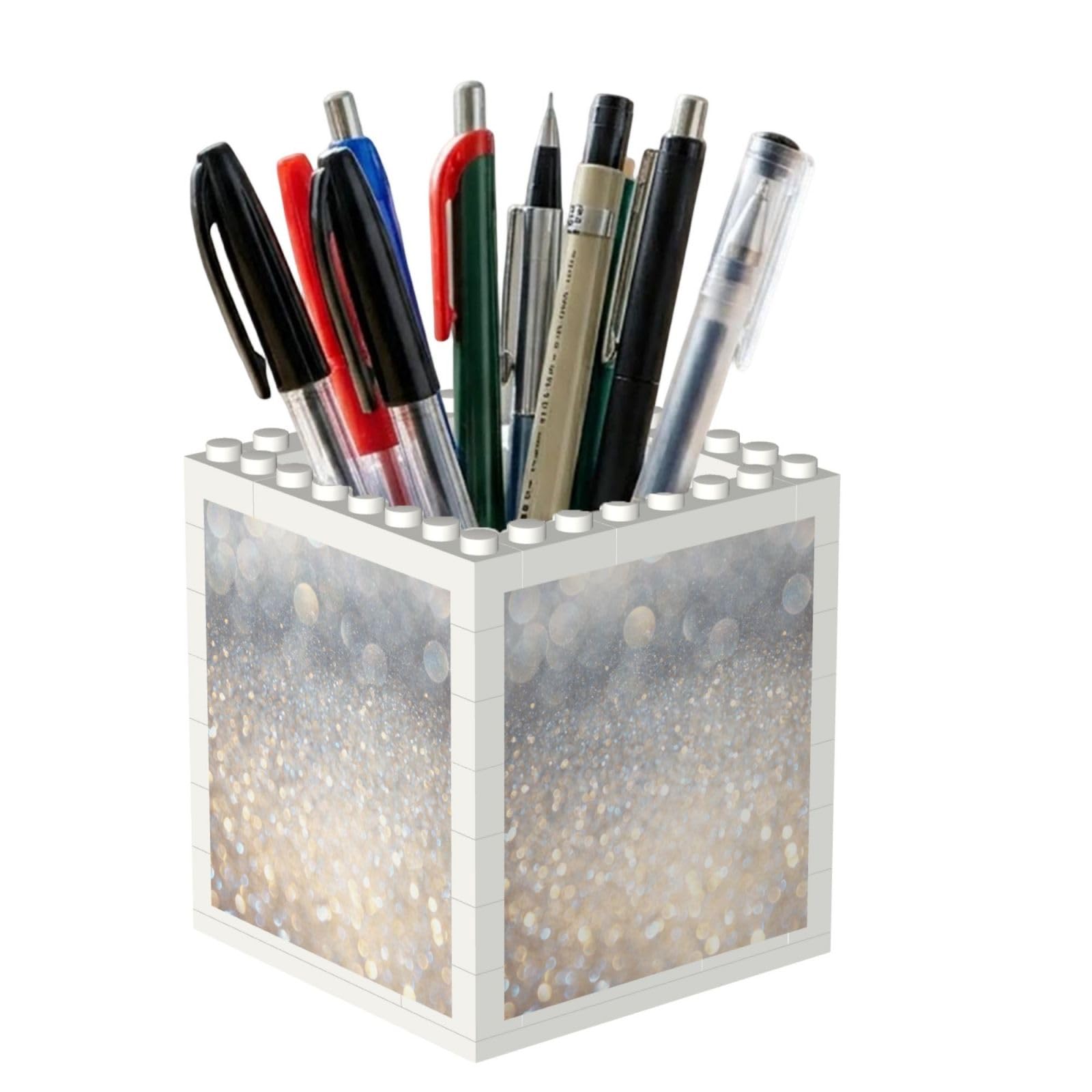 Poadnly Glitter Diamonds, Pen Pot Pencil Holder for Office Home School, Compact Desk Organiser for Office Stationery