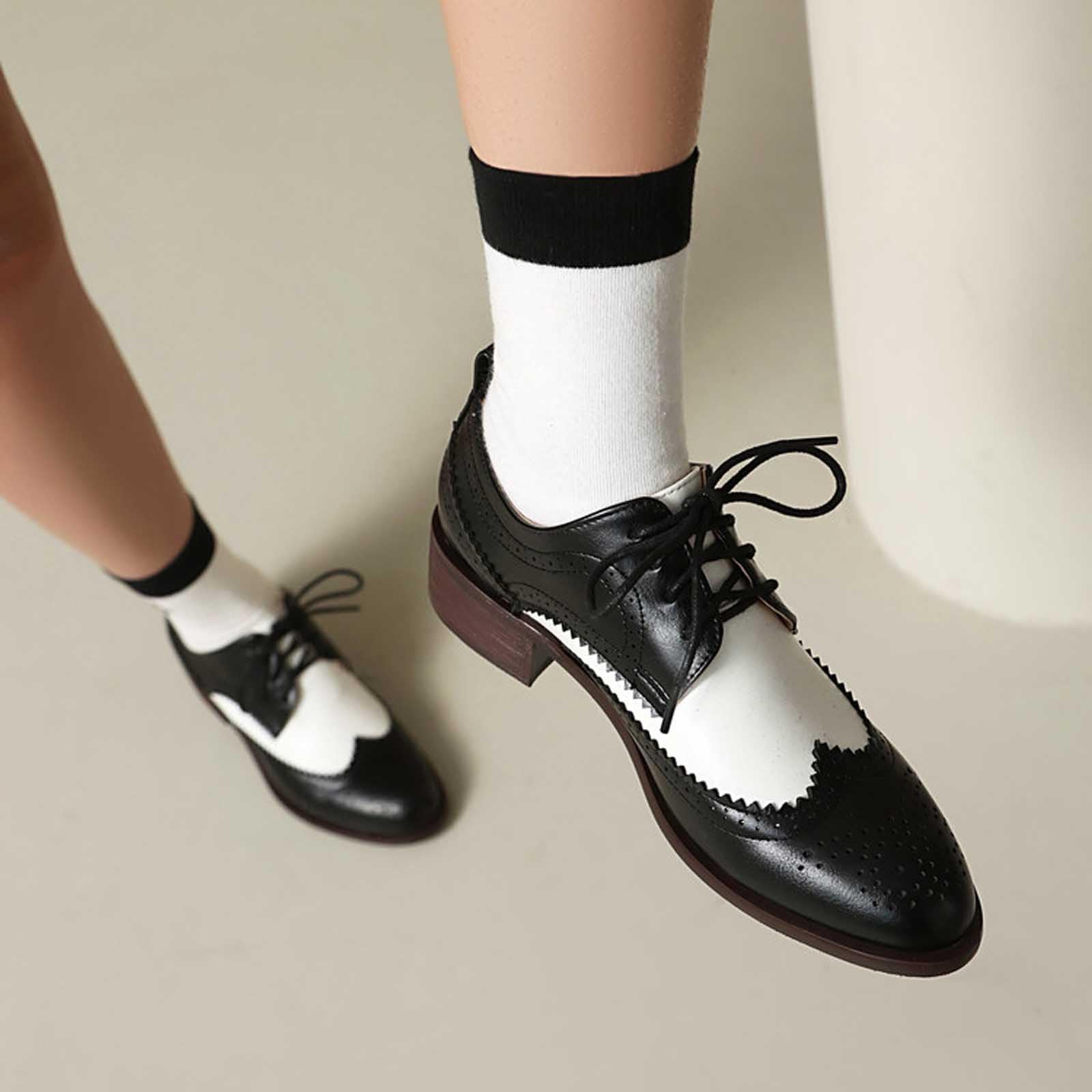 Buty rekreacyjne dla kobiet, niski obcas, sznurowane, okrągłe, do wsuwania, wygodne, do noszenia na co dzień, trwałe, dla kobiet na wszystkie pory roku