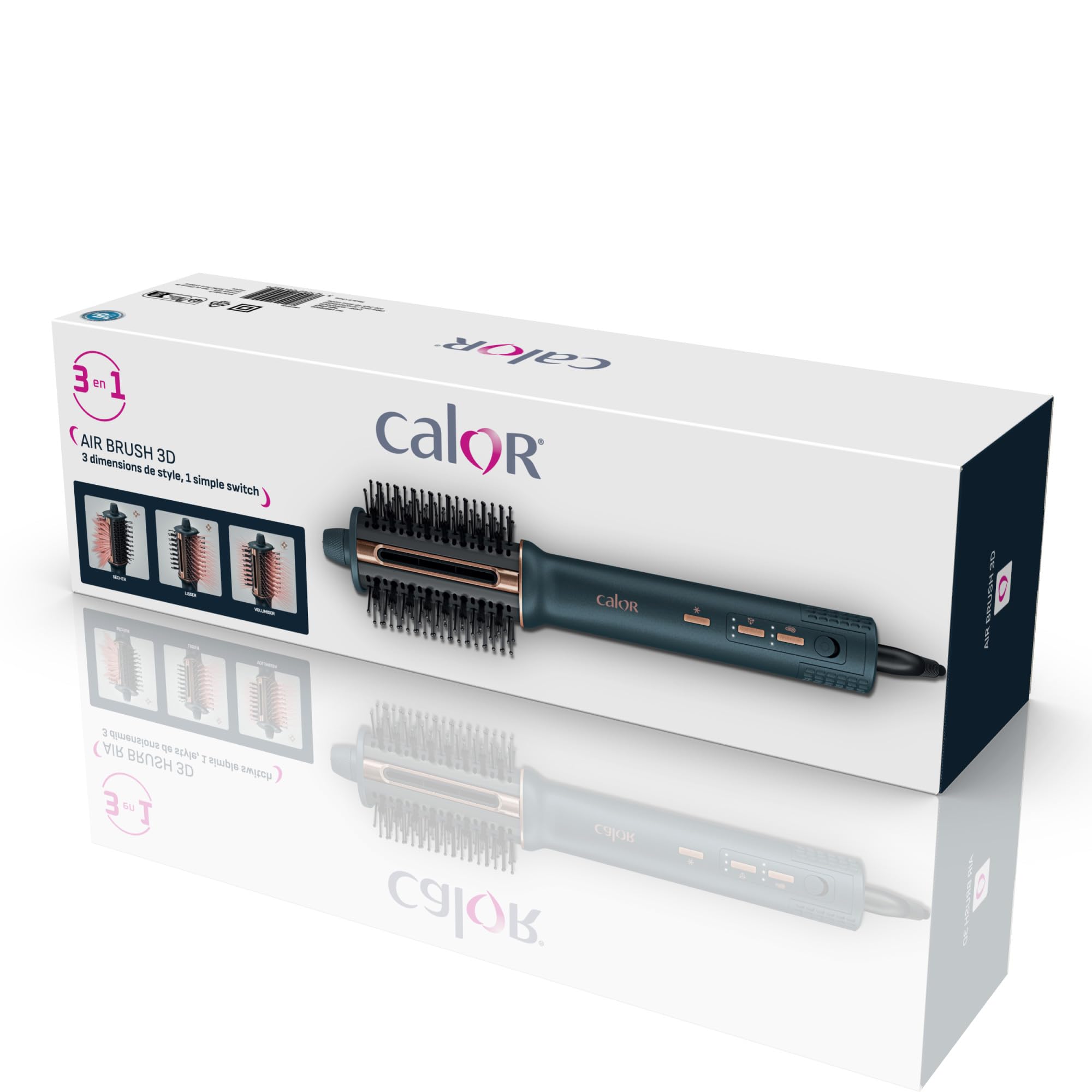 Calor Air Brush 3D, Brosse soufflante 3-en-1, Sèchage, Lissage, Brushing, 3vitesses/3températures, Simple d'utilisation, UB9720C0