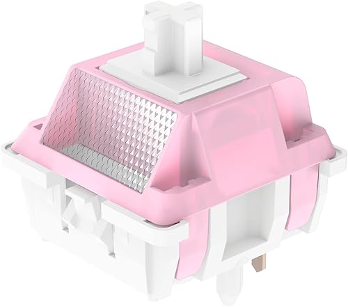 Miniatura 1 de ZugGear DUROCK - Interruptores de loto blanco, DUROCK - Interruptor de teclado táctil ligero de 1.98 oz con poste largo, chapado en oro, PC