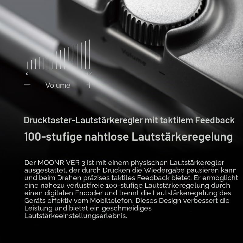 Moondrop Moonriver 3 Kopfhörer-Verstärker, 32 Bit/384 kHz, PCM-Dekodierung mit abnehmbarem Typ-C-Kabel, 3,5 mm + 4,4 mm Ausgangsanschlüsse