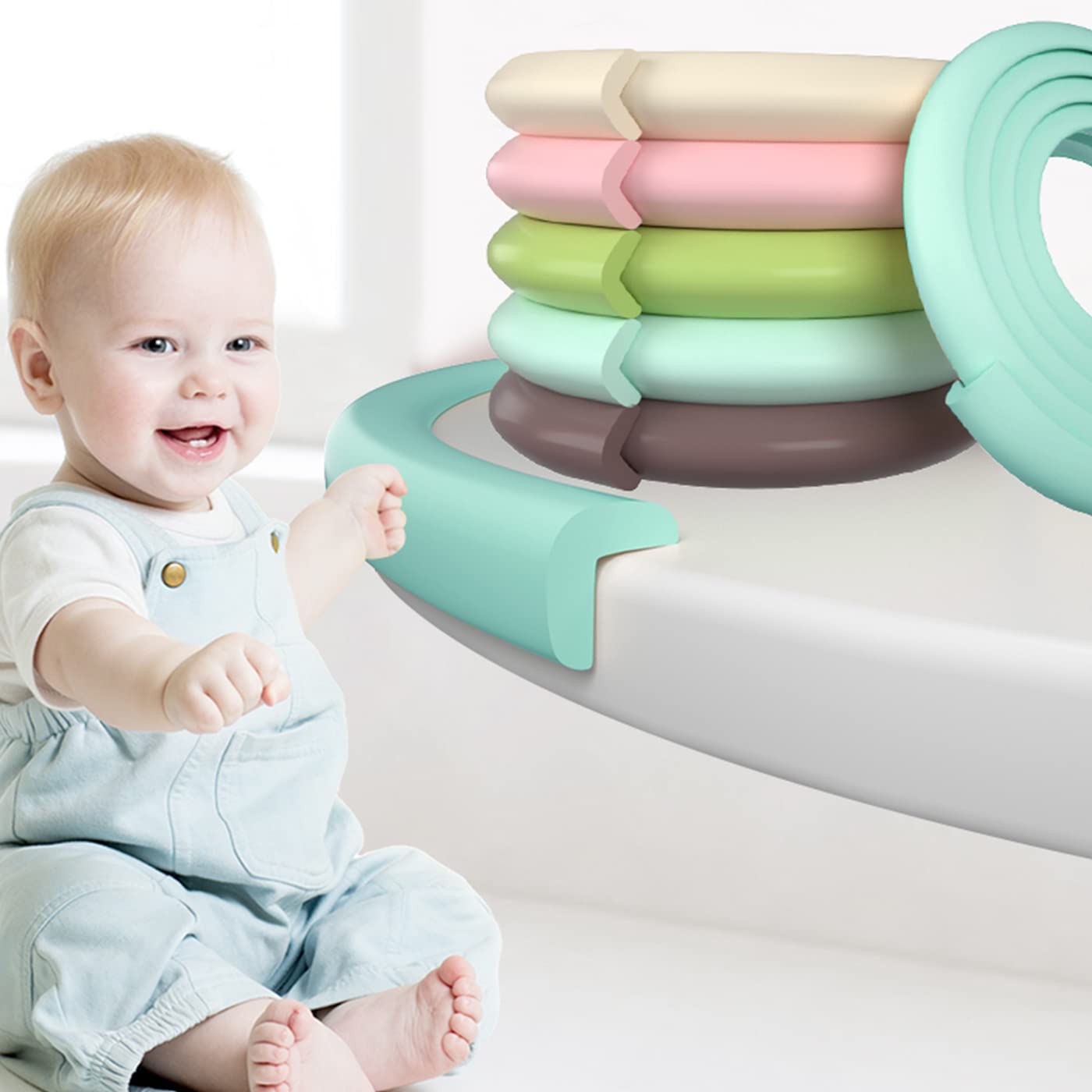 U Shape Baby Safety Desk Protector Edge Corner Guards,Soft Corner Protectors for Kids, Furniture Edge Anti-Collision Strip with Double-Sided Tape (6M,Pink)