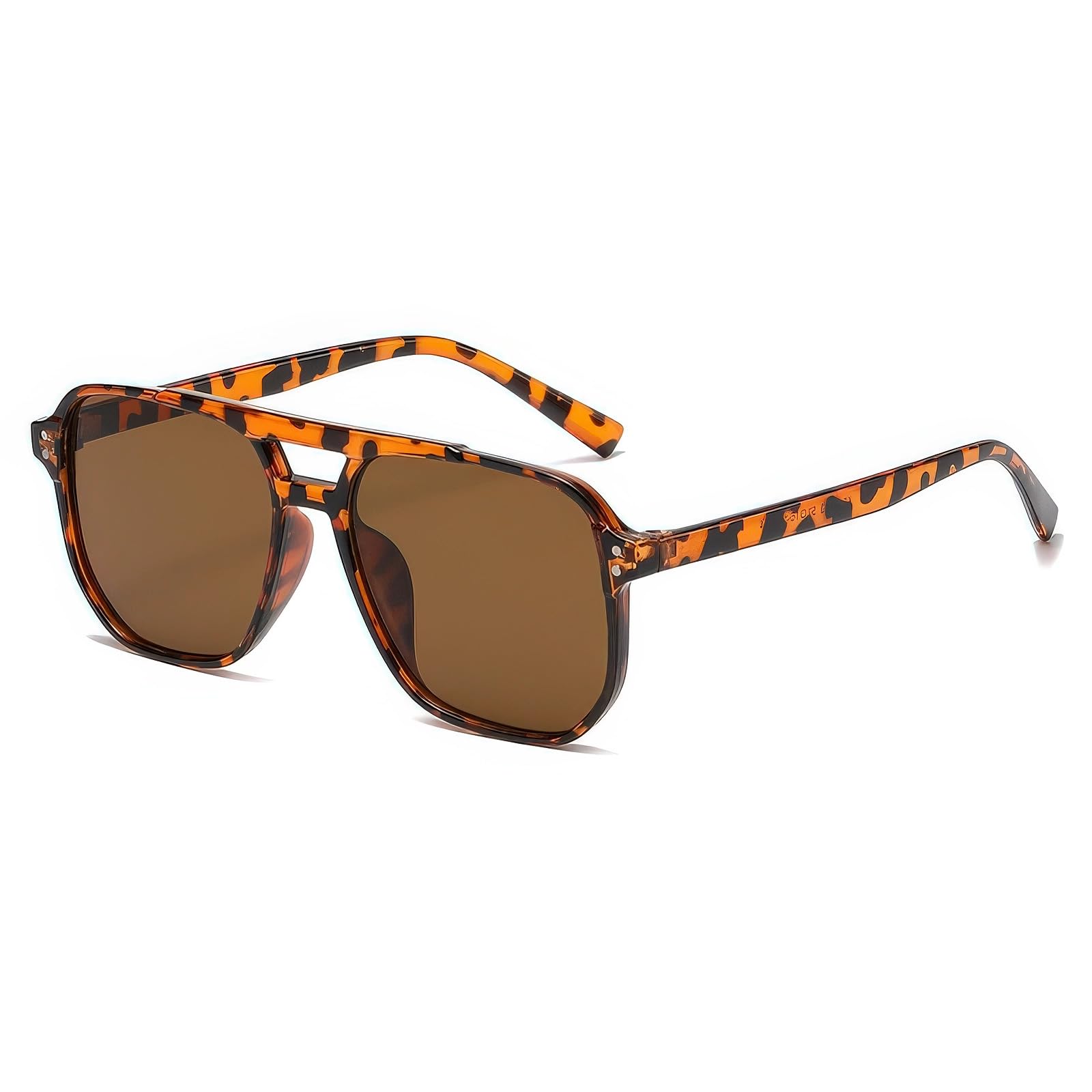 Retro Square Aviator Sunglasses Women Men UV400 Vintage Trendy Rivet Narrow Frame Sun Glasses SG97113