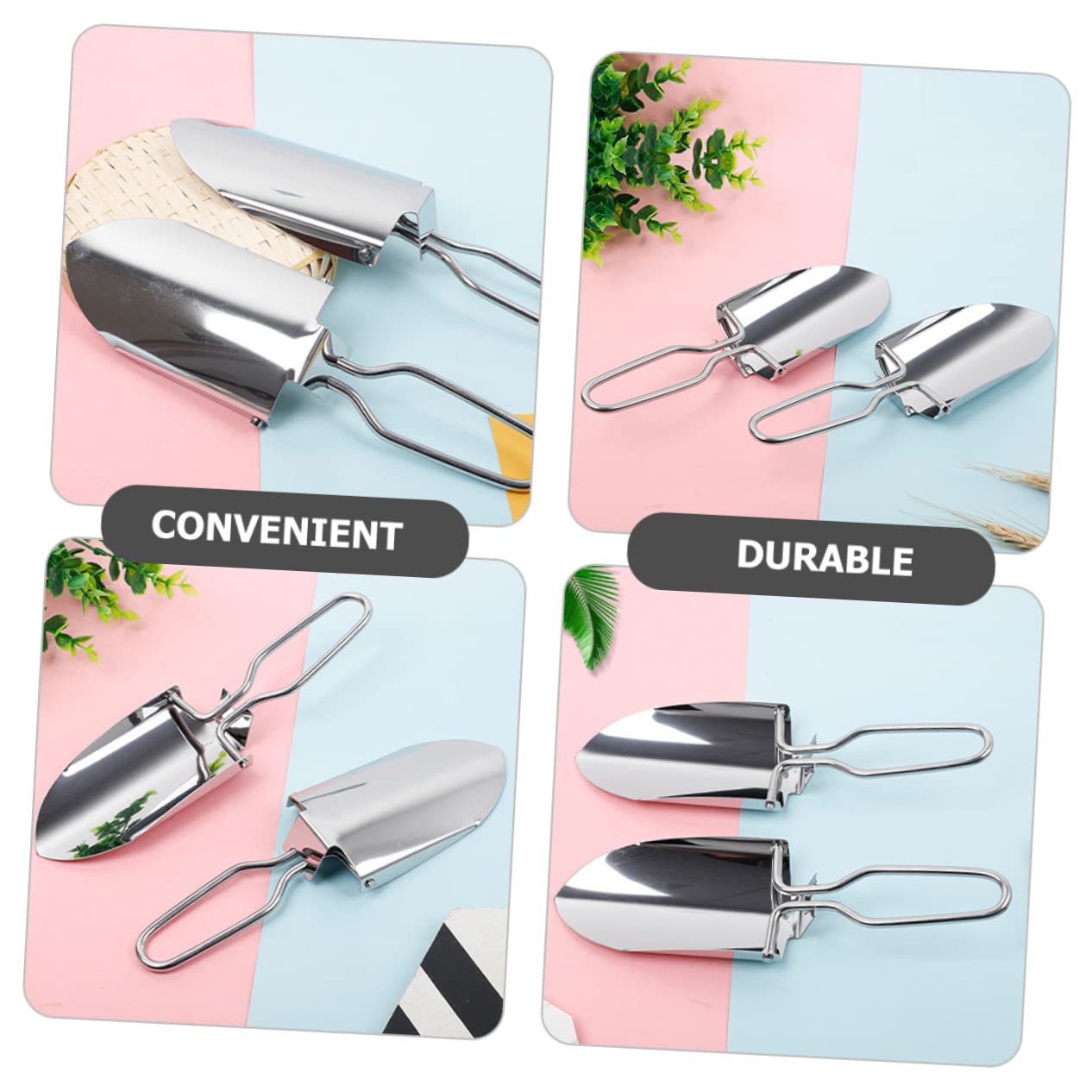 TOYANDONA 2 Sätze Faltbare Camping Schaufel Robuste Gartenwerkzeuge Für Outdoor Aktivitäten Mini Gartenschaufel Zum Graben Jäten Und Entfernen Von EIS Tragbar Und Leicht 2 Stücke * 2
