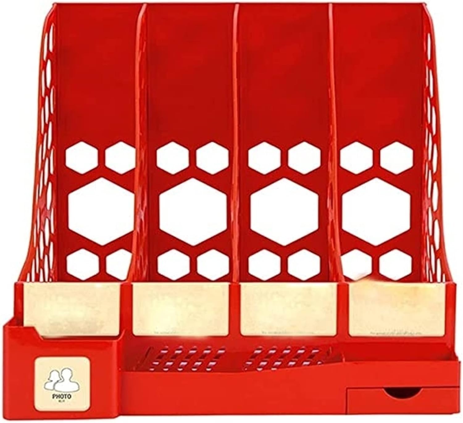 Bookends File Rack Desktop File Organizer with Extra Storage Case File