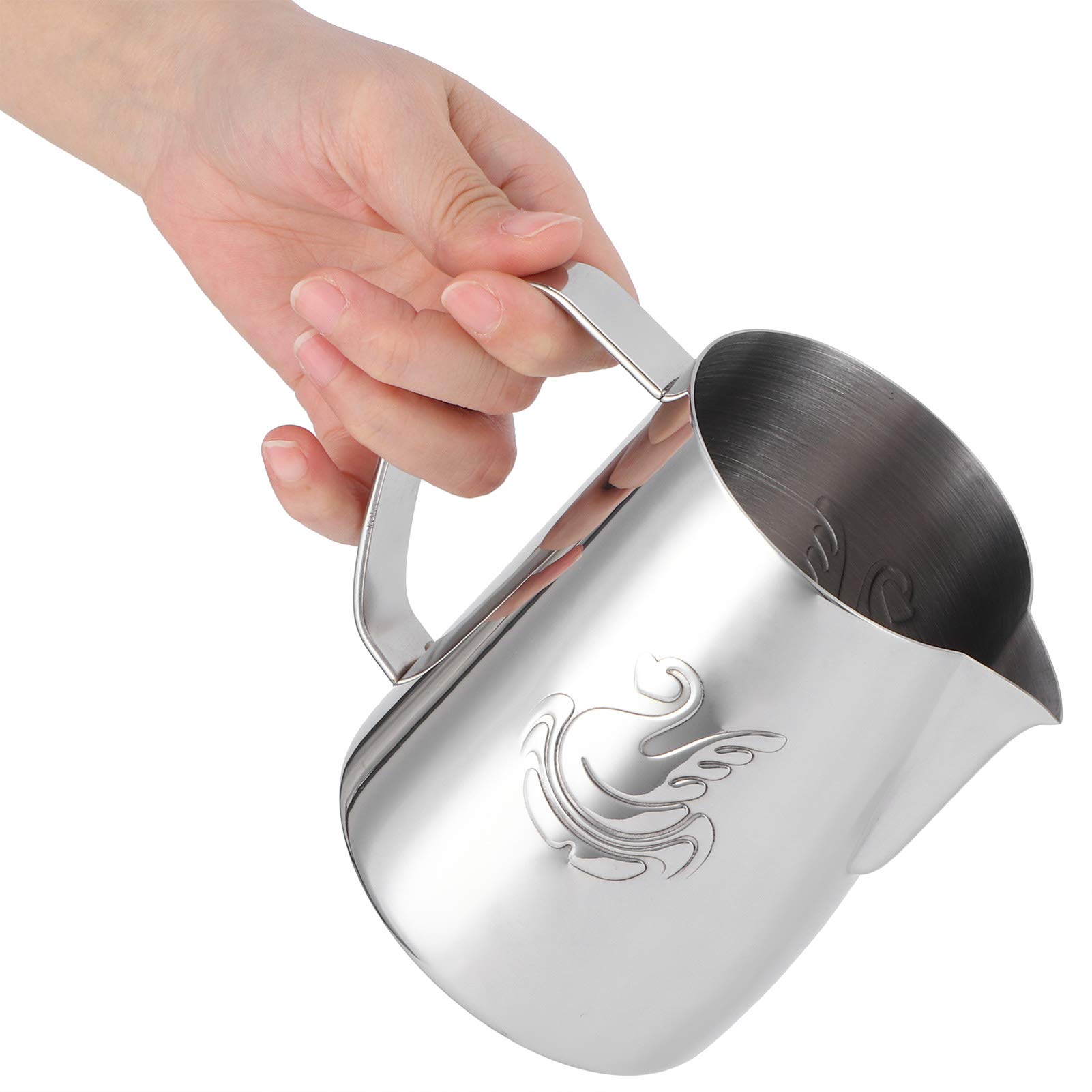 Pichet à Mousse de Lait en Acier Inoxydable 600 Ml Outil Barista Pichet à Mousseur Pichet à Vapeur Expresso pour Machines à Expresso Tasse à Café au Lait pour Cappuccino Espresso Cafe Maker Art