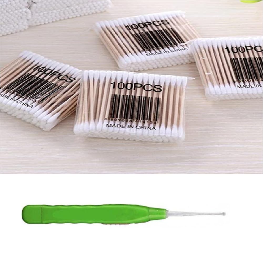 DAIDSUKE® 400 Pieces (PACK OF 4) Soft Cotton Ear Buds With Free 1 LED Flashlight Earpick Wax Remover Cleaner Ear Cleaning Two Different Tools For Kids Baby Men Women (Multi Color) (B0CH8X6XDY) Amazon Price History, Amazon Price Tracker