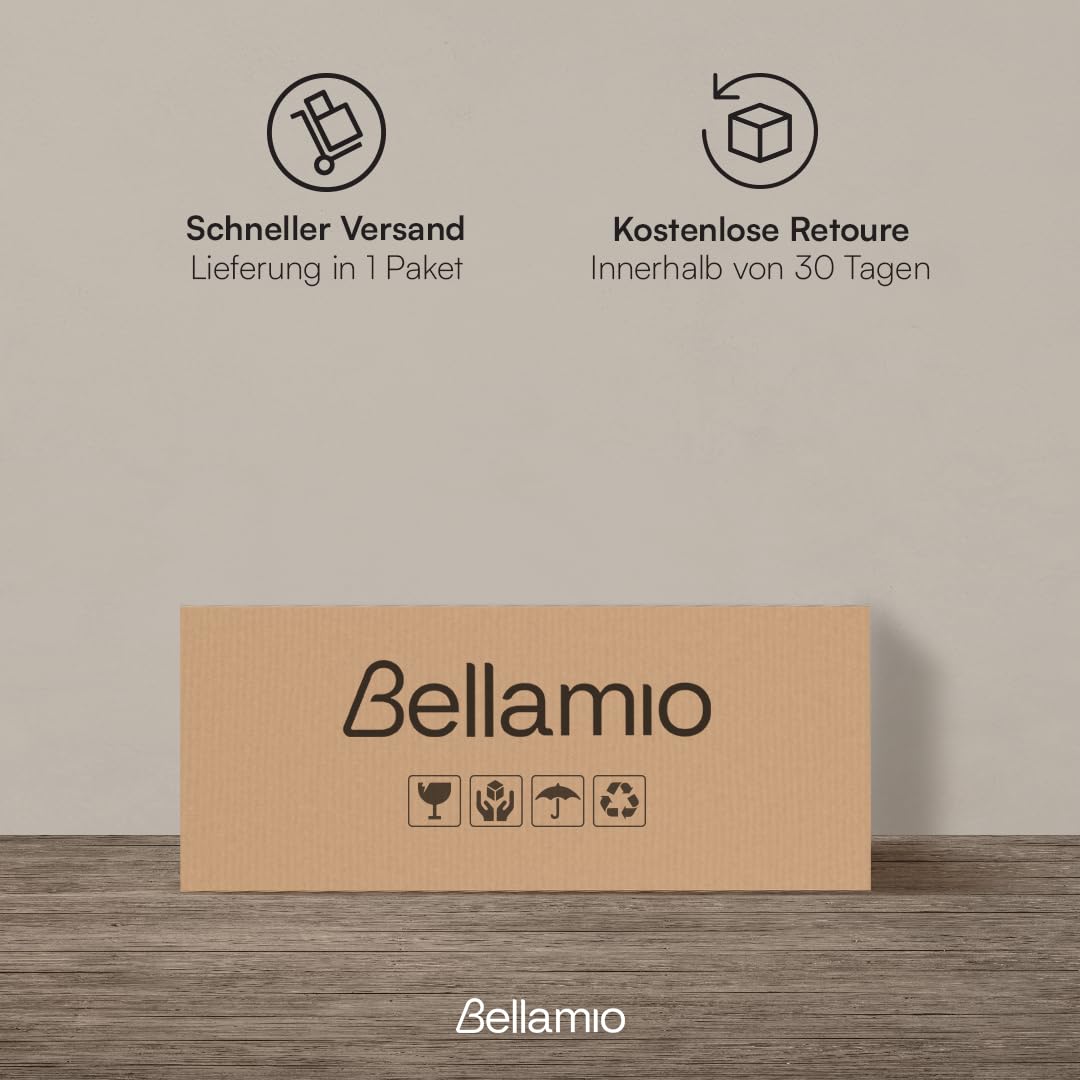 Bellamio Apol Bücherregal mit 6 Fächern - Standregal Weiß - offenes Holzregal - stabiles Regal für Wohnzimmer, Büro & Arbeitszimmer - höhenverstellbares Aktenregal 176x60x33cm