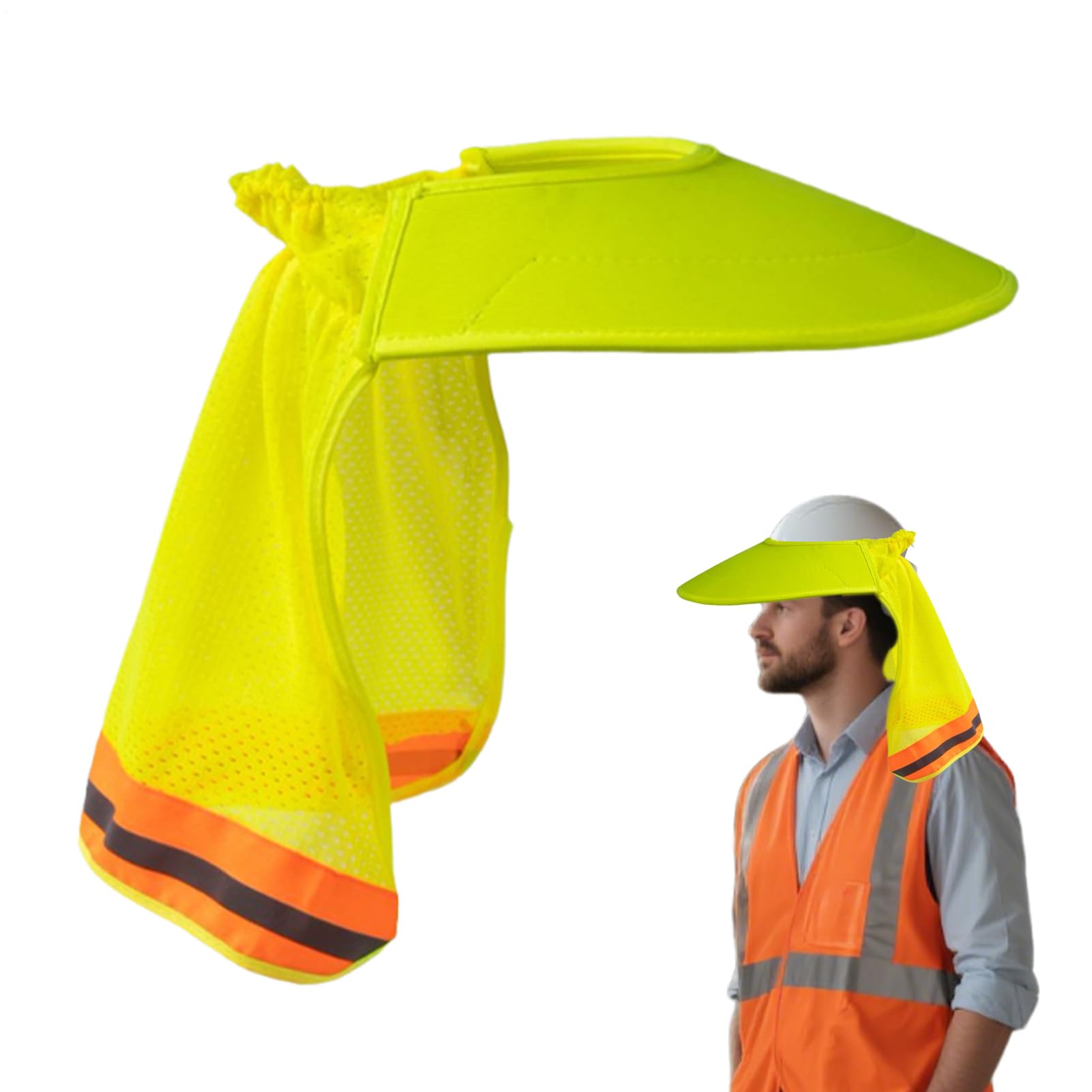 Visera Solar para Casco de Seguridad,Visera Protectora Transpirable para Casco | Protección UV Ajuste De Tensión Protección Laboral En Obras