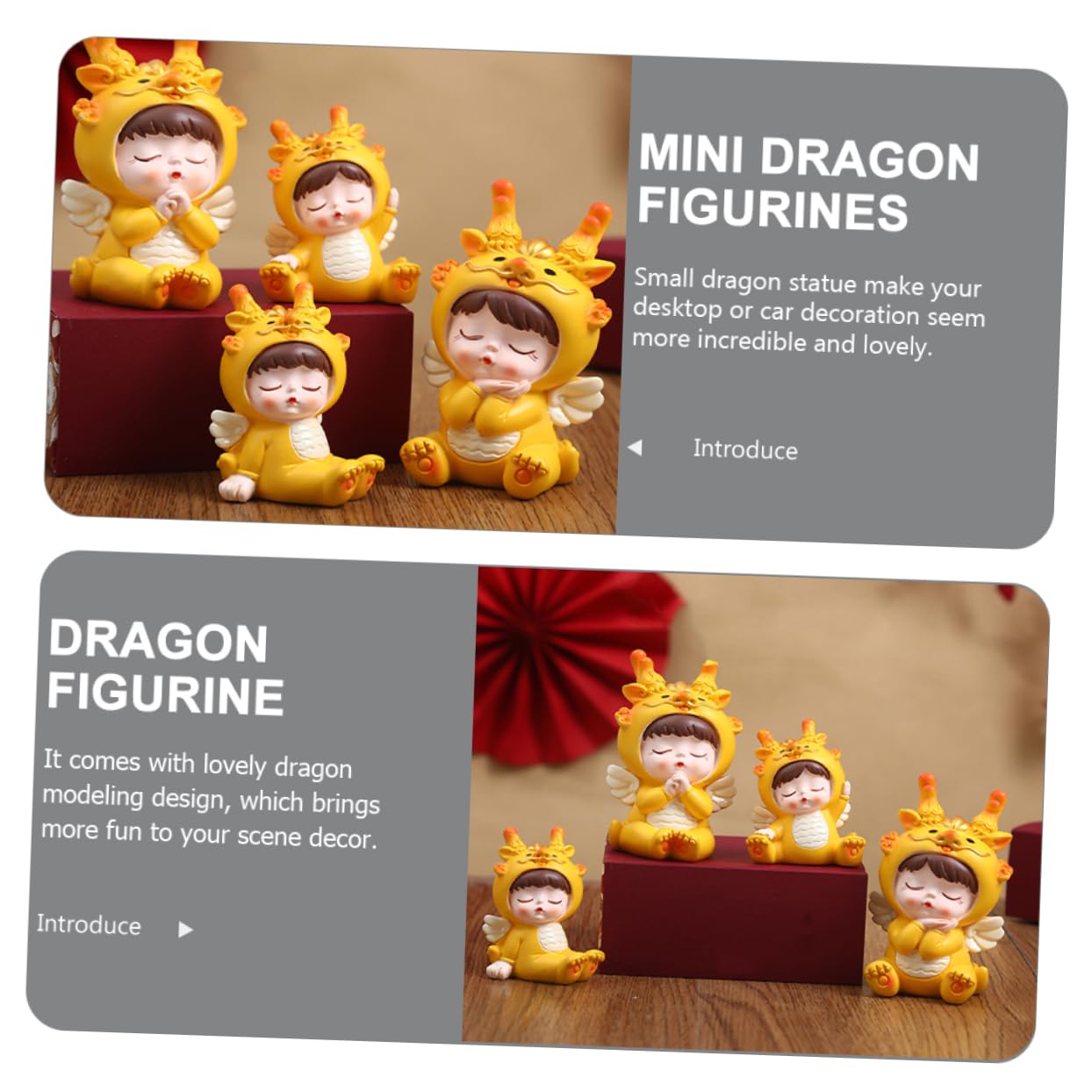 Amazon.co.jp: TOPPERFUN 2個樹脂製ドラゴンの像 車内デコレーション用