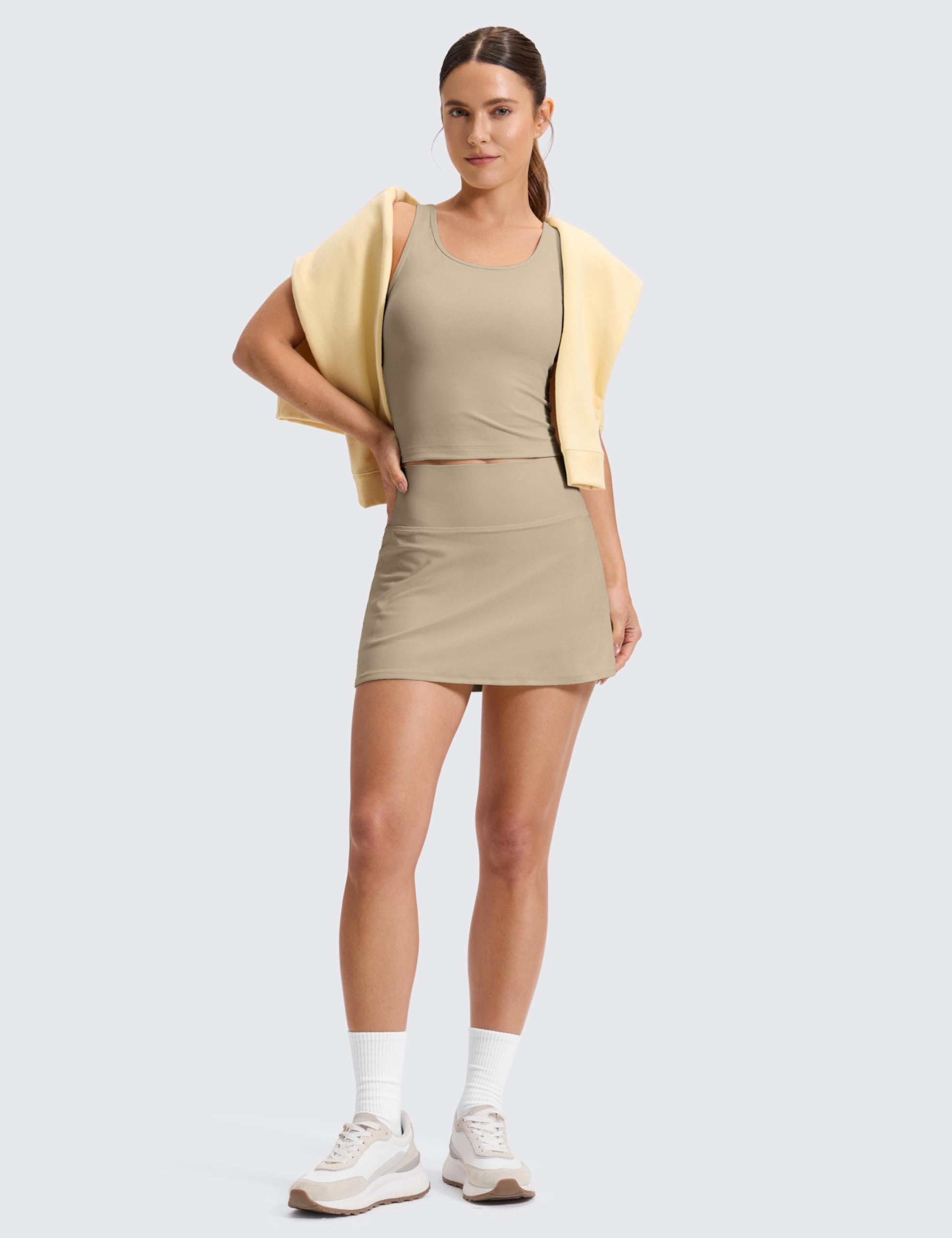 CRZ YOGA Spódnice Butterluxe dla kobiet z wysokim stanem linią A tenisowe golfowe sportowe casualowe z kieszeniami
