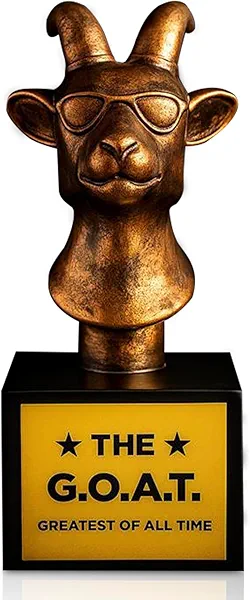 The Goat Trophy Award - Greatest of All Time Funny Trophy for Winners with Golden Engraved Plate - Perfect for Competitions, Office and Party Winners - Unique Goat Decor