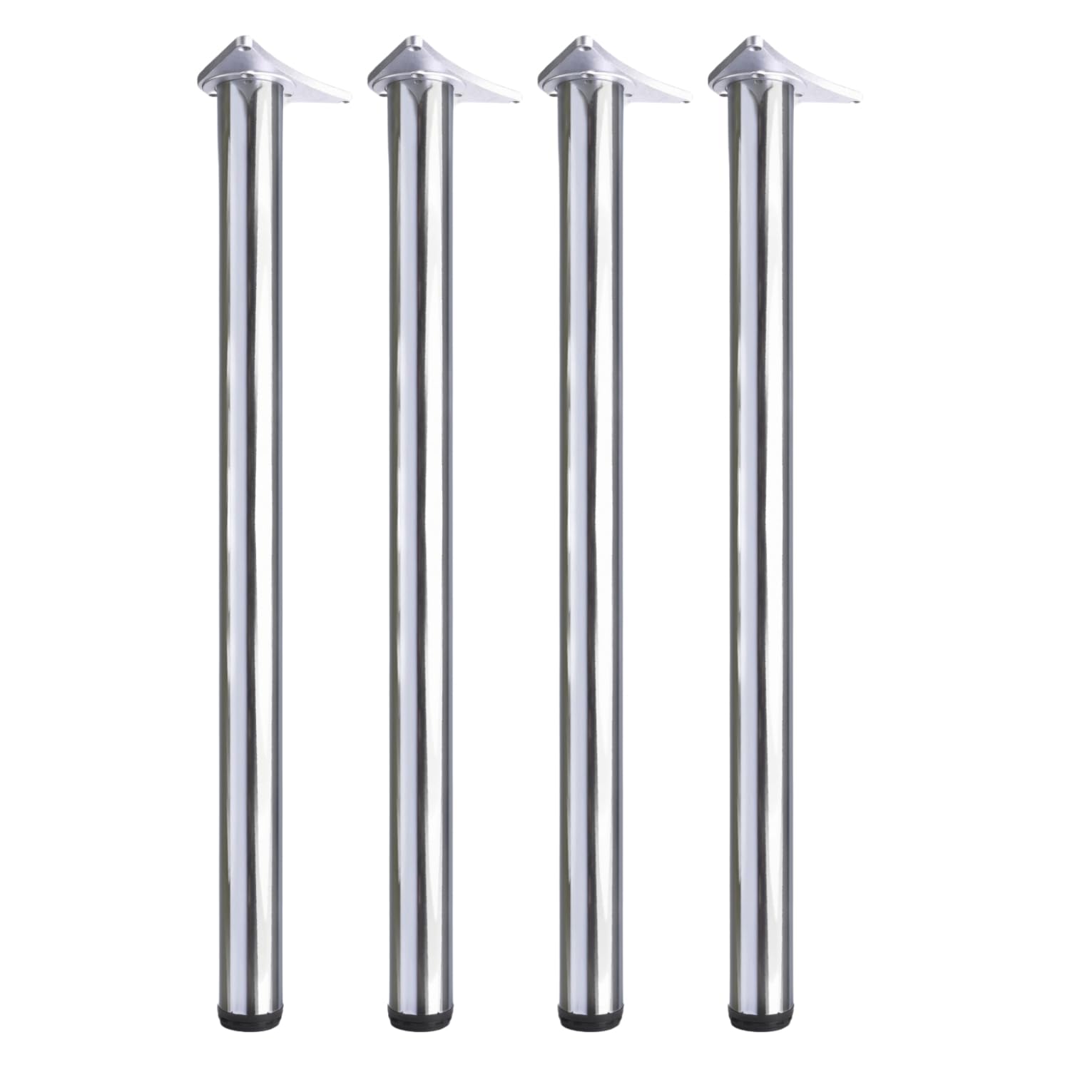 Set of 4 Adjustable Table Legs for Breakfast Bar or Worktop, Height Options 710/820/870/1100mm Steel Support for Kitchen Table Desk Furniture DIY (Chrome, 87cm)