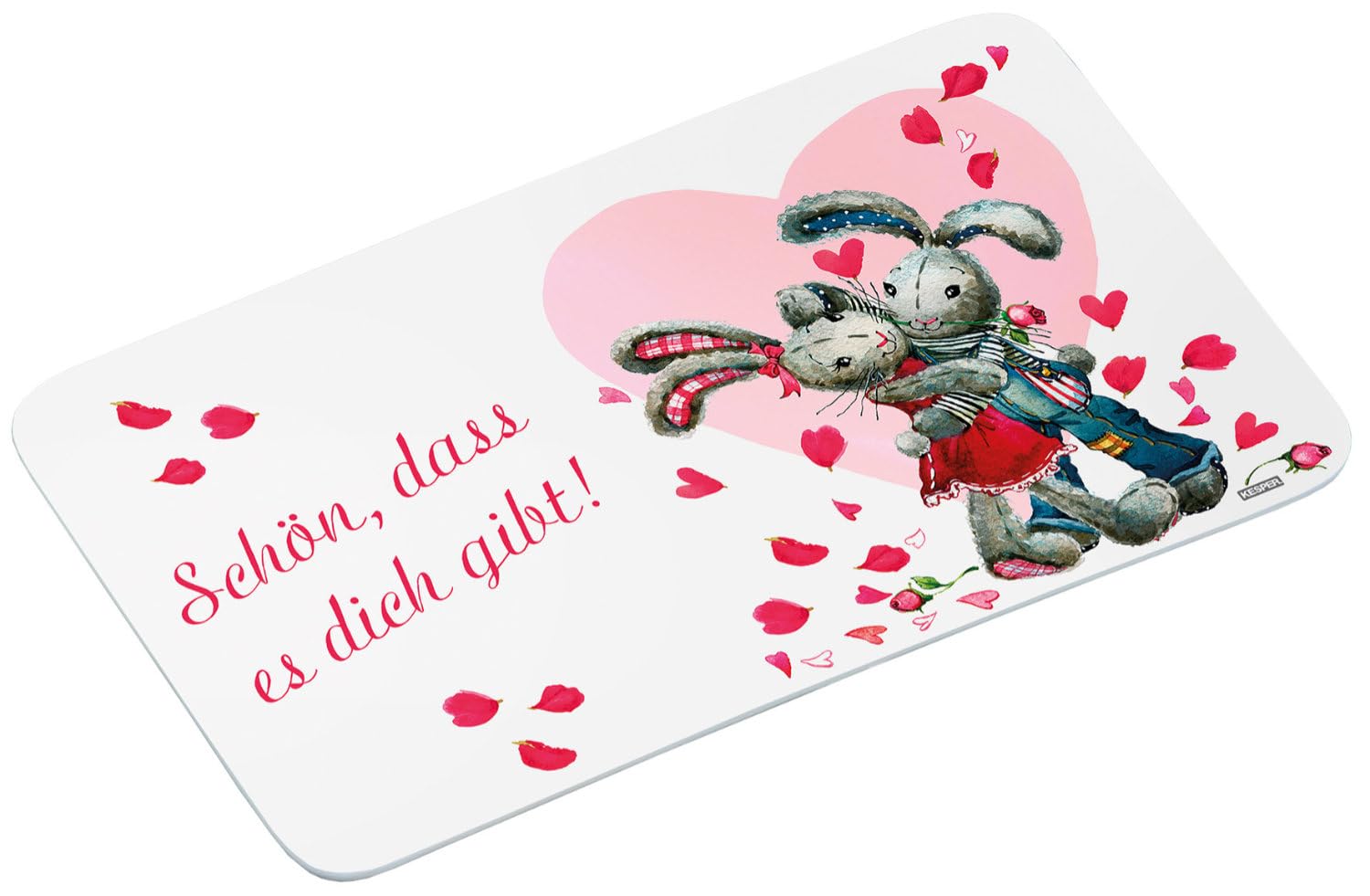 10er SET Kesper 91503 Frühstücksbrettchen Hasen -Schön, dass es dich gibt!- aus Melamin